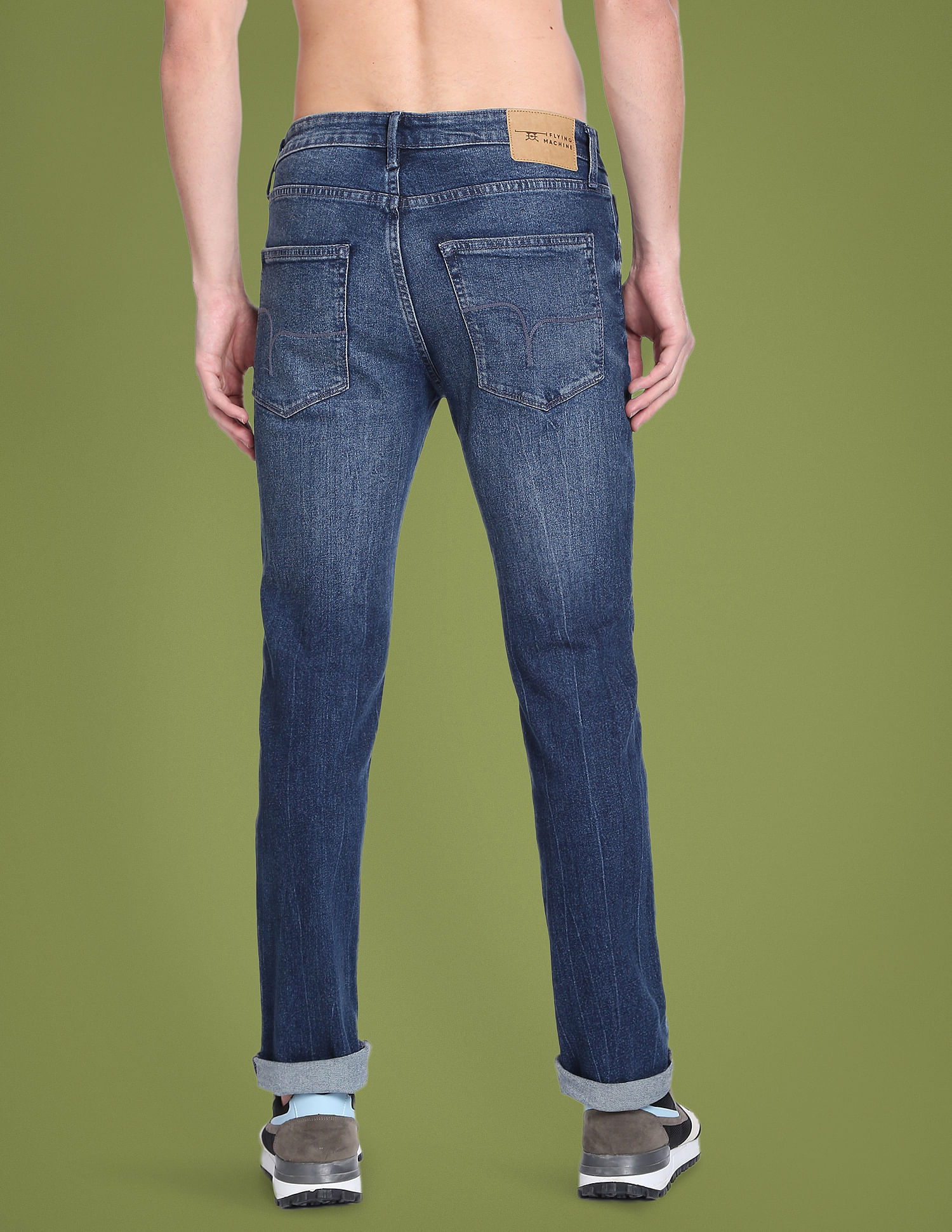 Flying Machine Freddie Slim Straight Fit Mid Rise Jeans