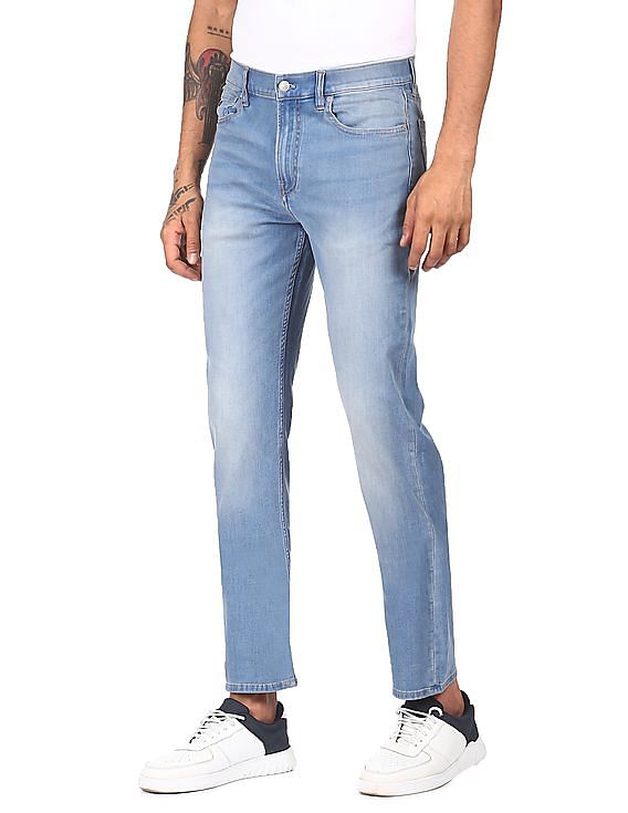Calvin Klein Men Blue Mid Rise Stone Wash Jeans