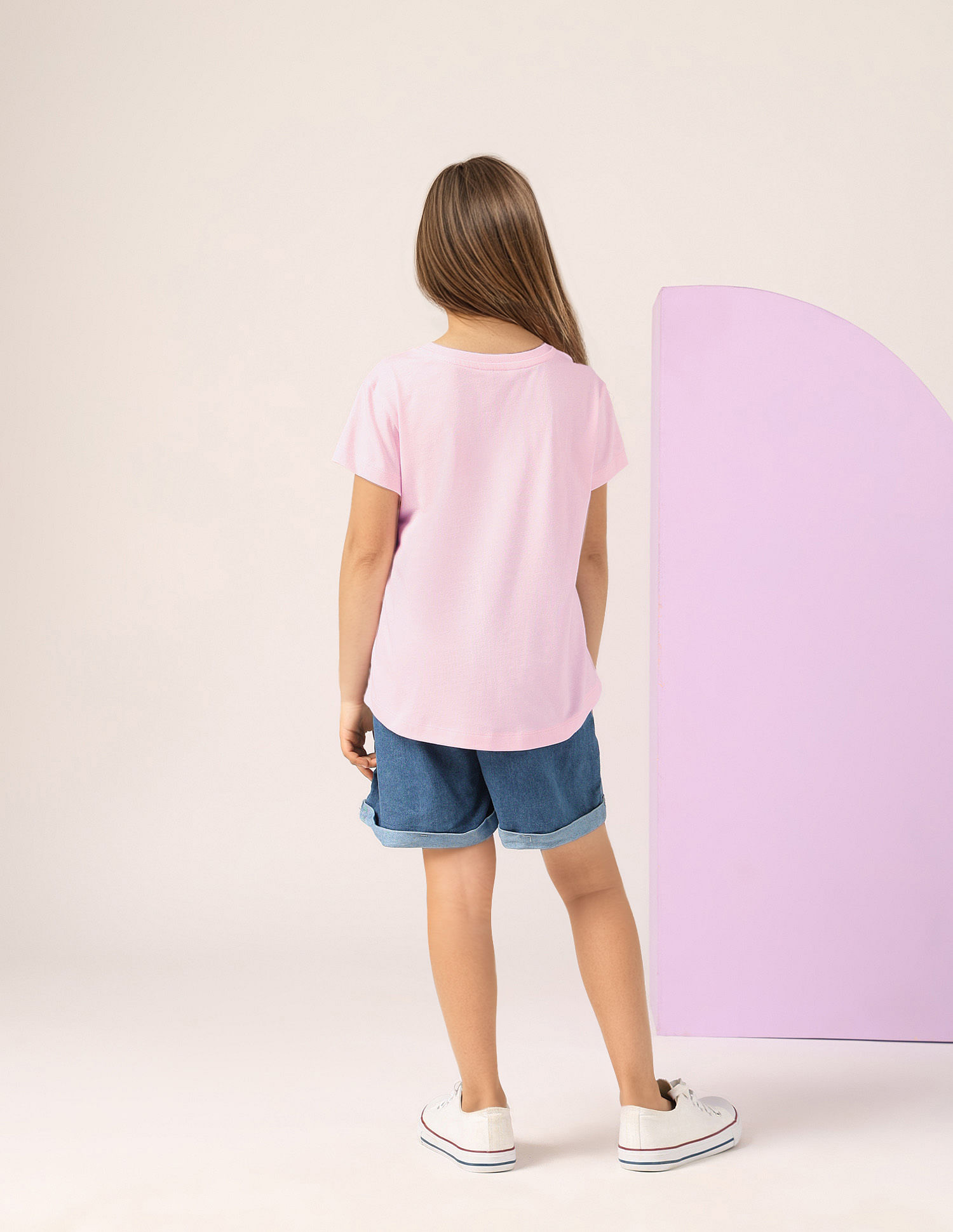 U.S. Polo Assn. Kids Girls Brand Printed Regular Fit T-Shirt