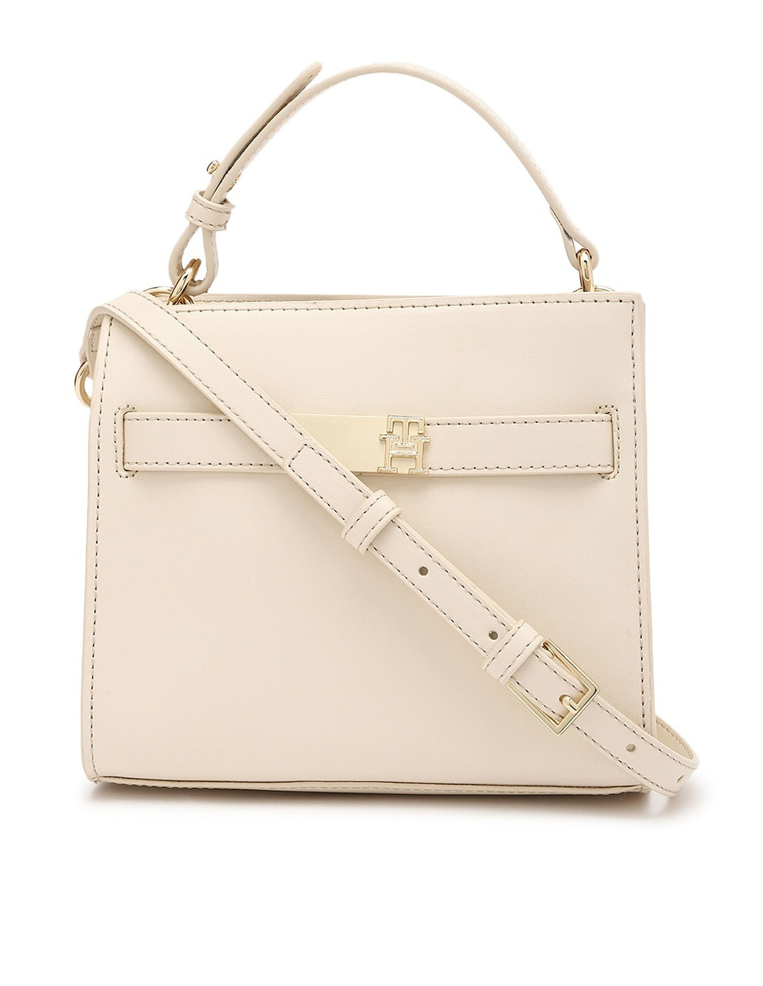Tommy Hilfiger Solid Beige Pu Sling Bag