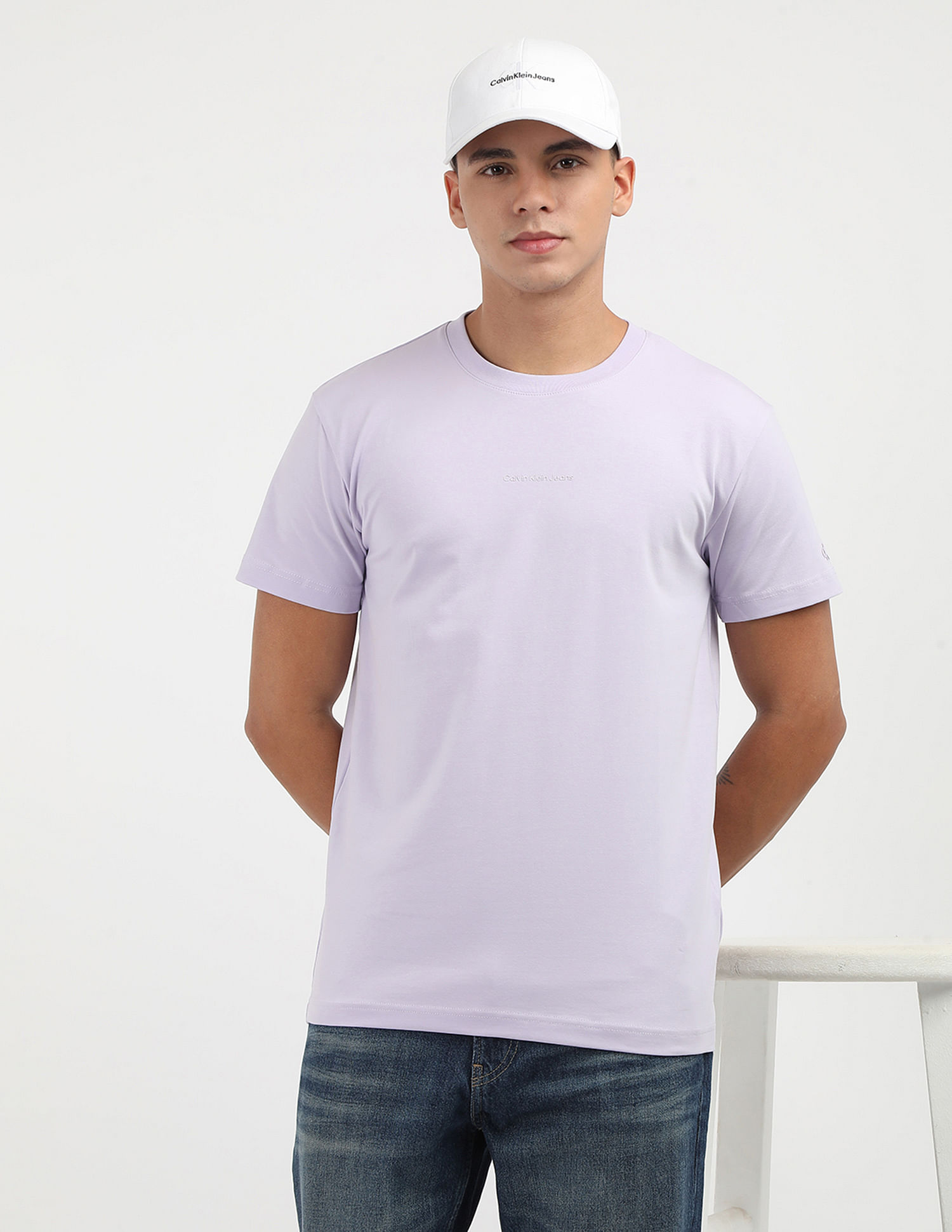 Calvin Klein Crew Neck Monogram Print T-Shirt