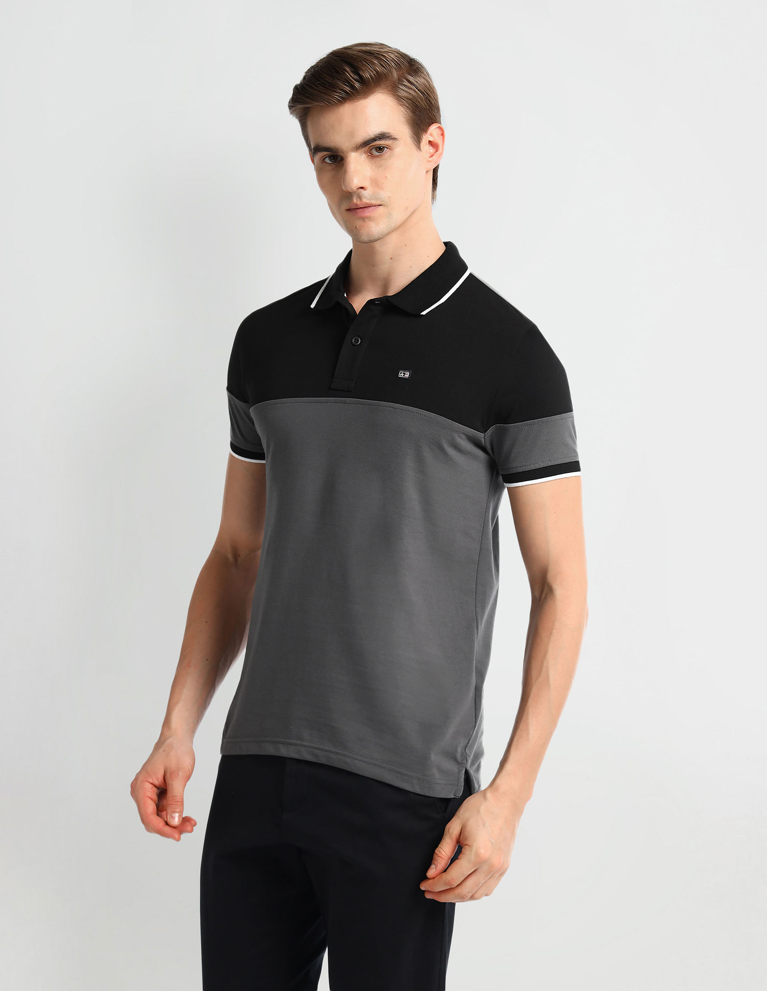 Arrow Sport Logo Color Block Polo Shirt
