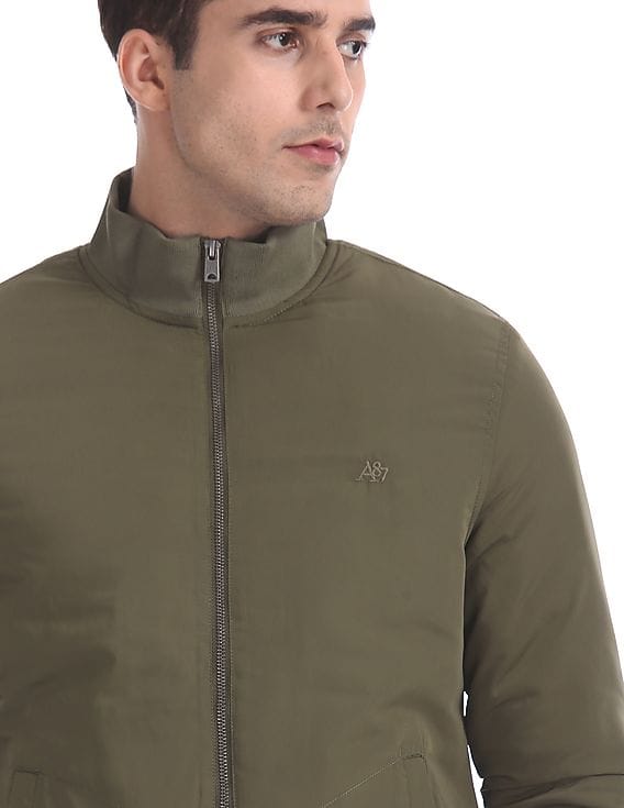 high neck bomber jacket