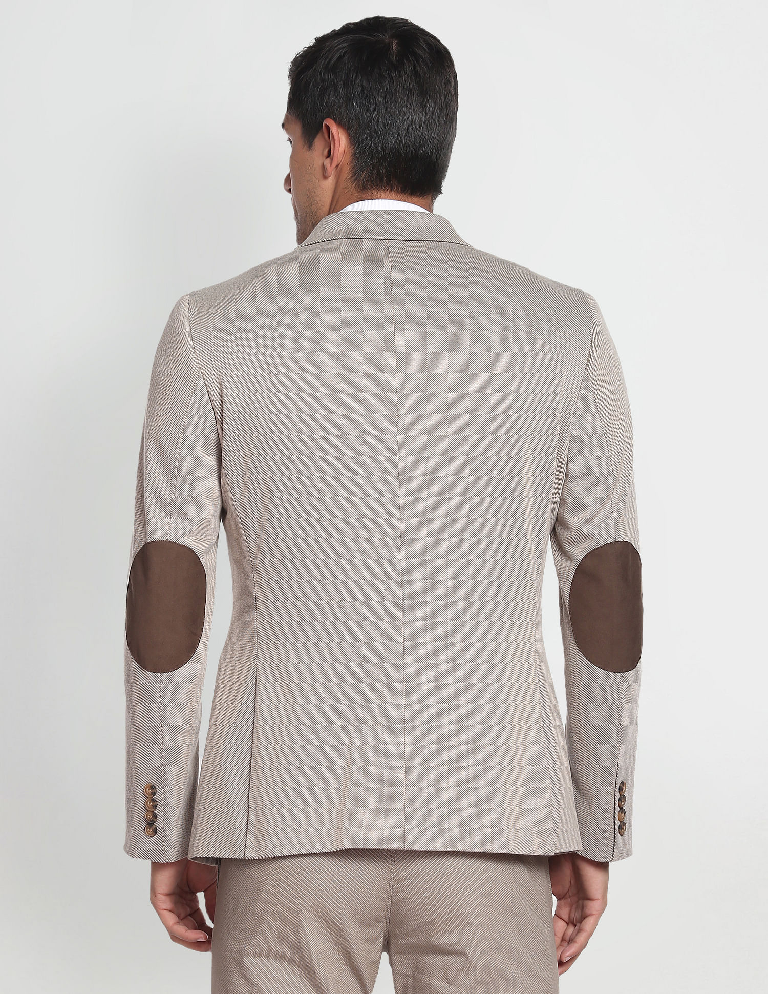 Grey blazer shop with elbow patches