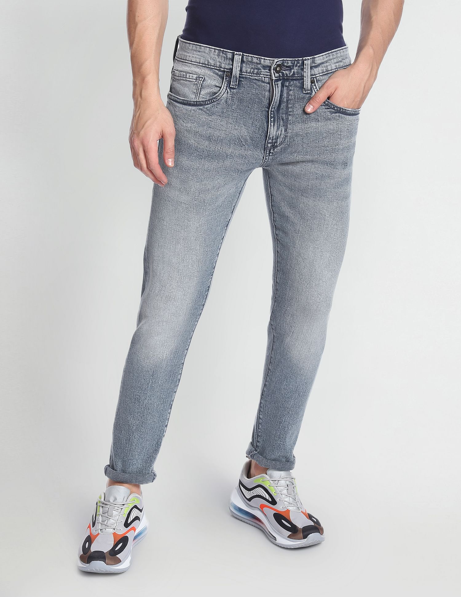 Flying Machine Stone Wash Slim Tapered Fit Jeans