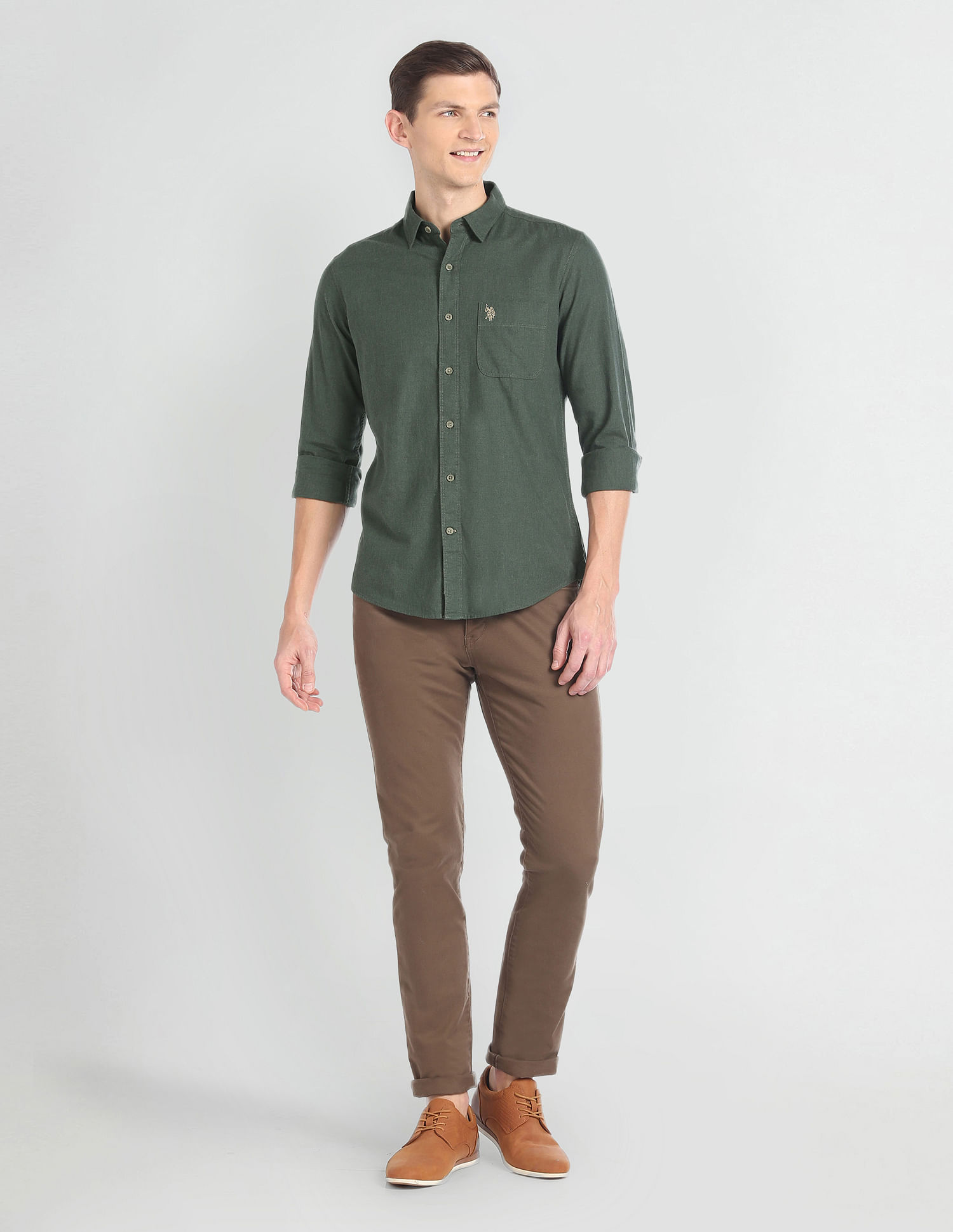 U.S. Polo Assn. Denim Co. Cotton Twill Slim Fit Shirt
