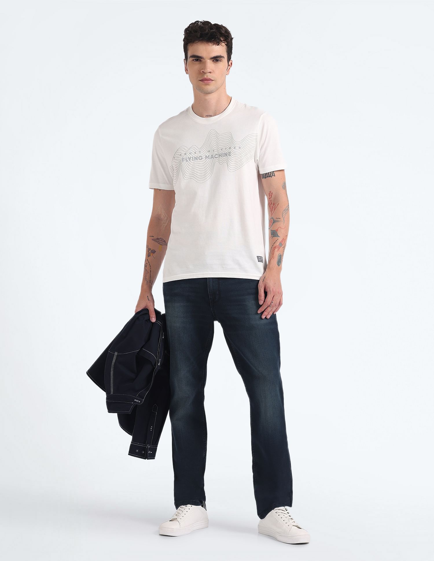 Flying Machine Mid Rise Freddie Slim Straight Fit Jeans