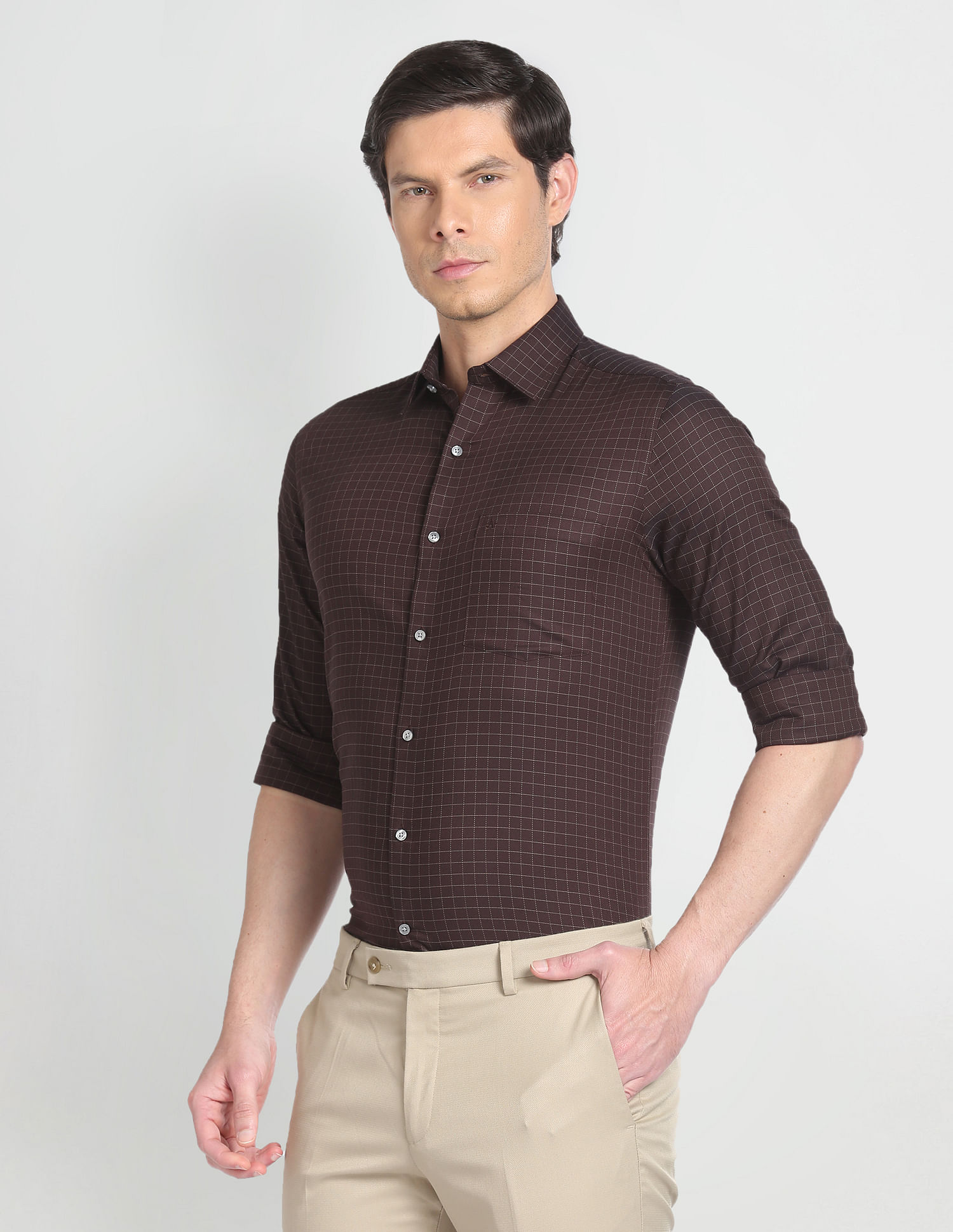 Arrow Graph Check Twill Formal Shirt