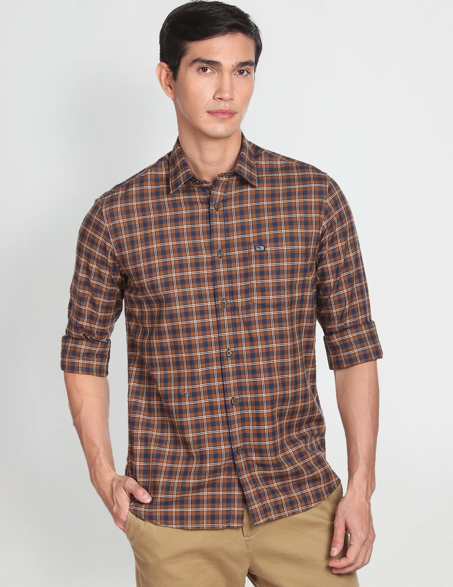 Arrow Sports Cotton Checked Tennis Club Casual Shirt