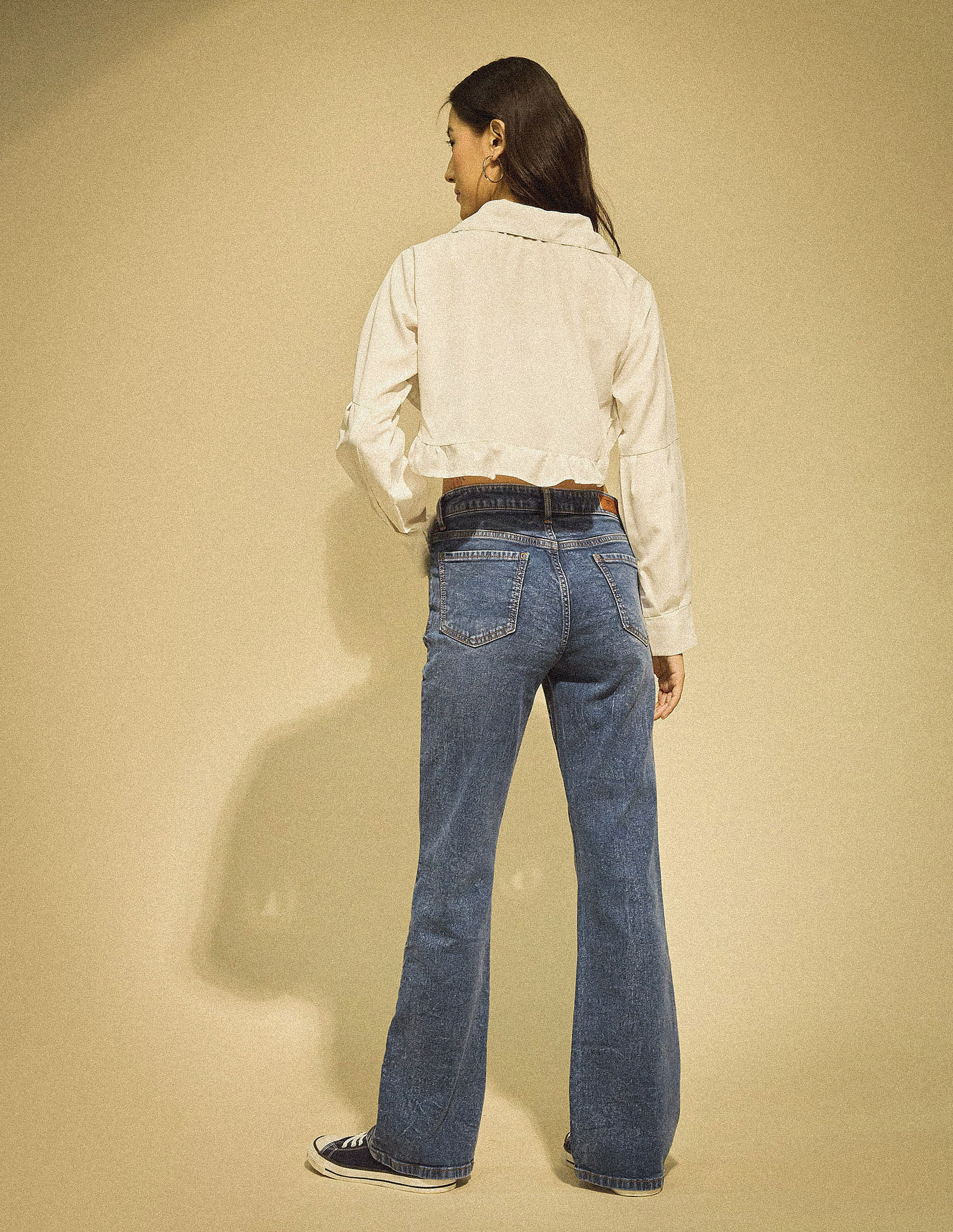 Flying Machine Women Bootcut Stretchable Acidwash Jeans