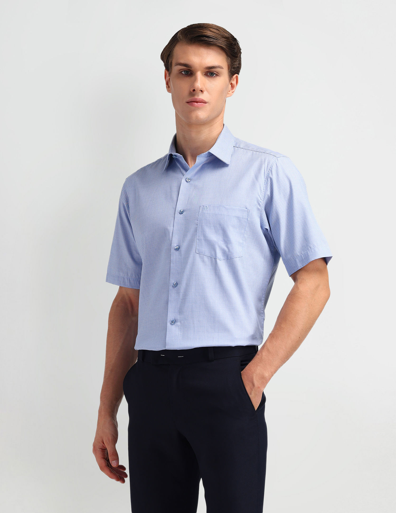 Arrow Liberty Classic Fit Micro Checked Shirt