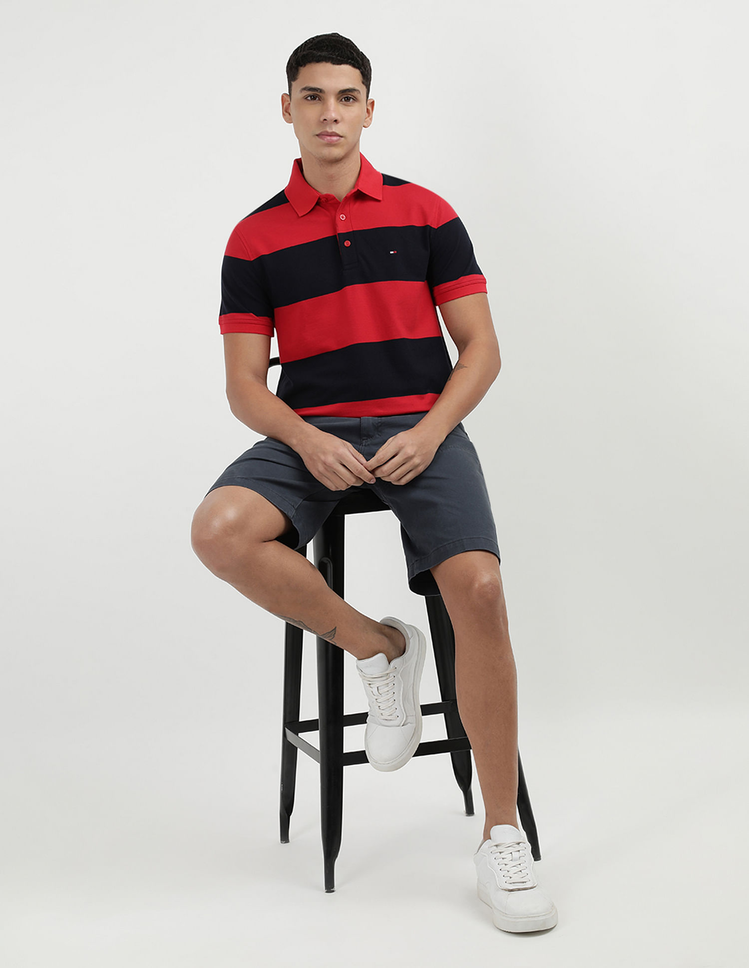 Tommy Hilfiger Slim Fit Rugby Stripes Polo Shirt