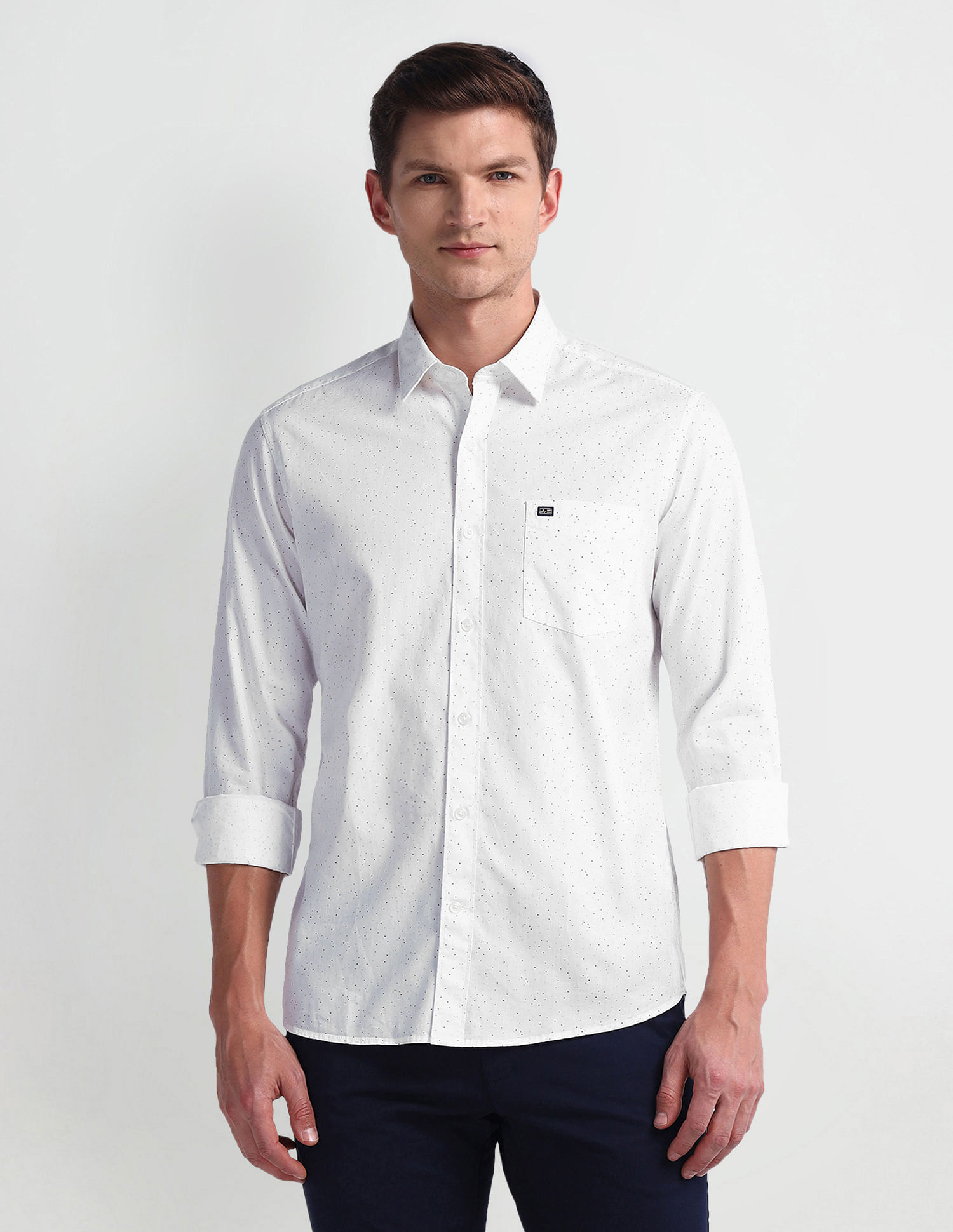 Arrow Sport All Over Print Manhattan Slim Shirt