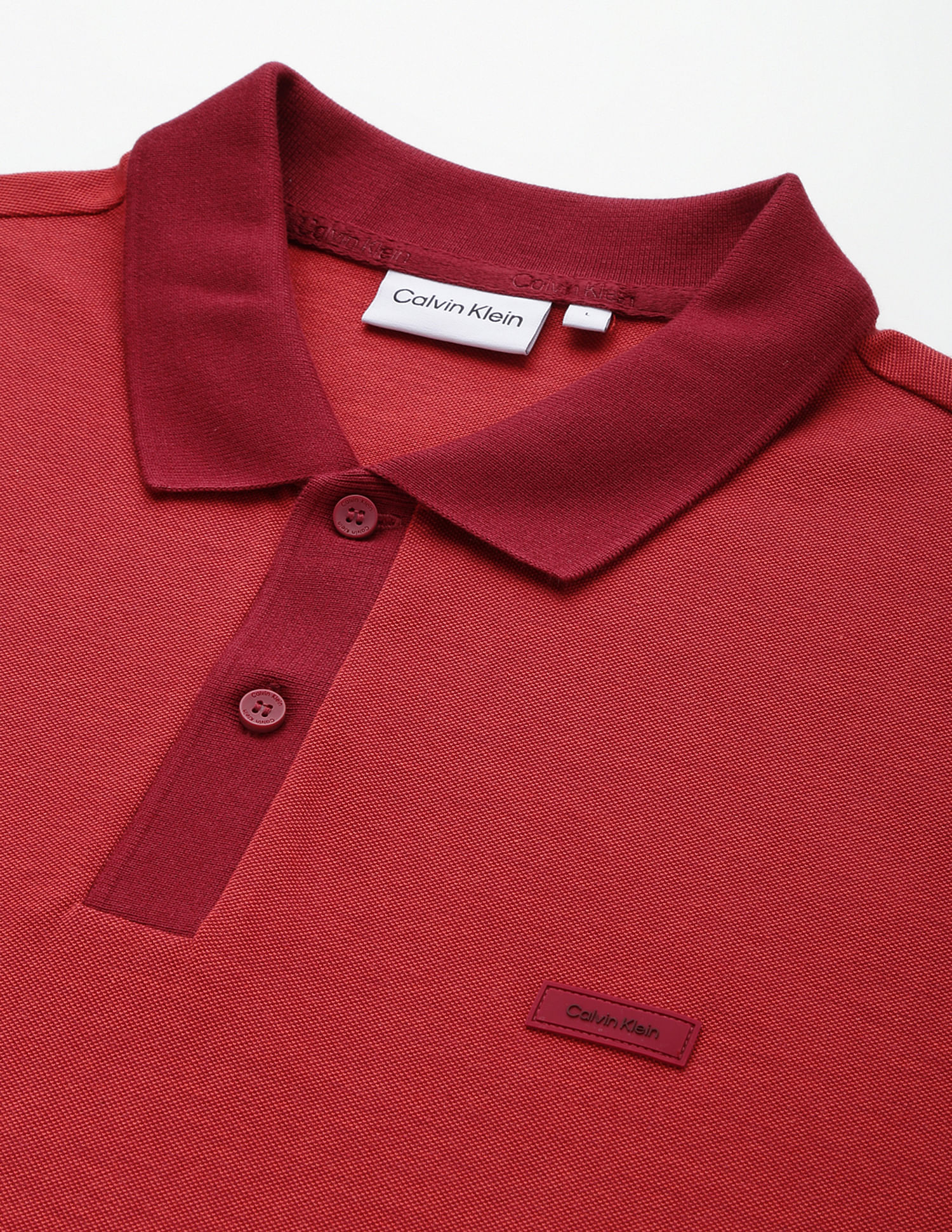 Calvin Klein Two Tone Micro Structure Polo Shirt