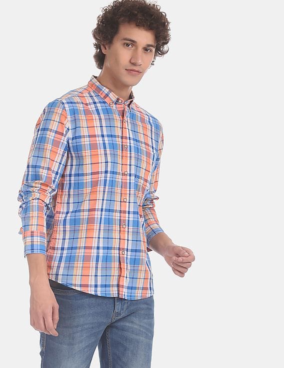 Buy Flying Machine Men Blue And Orange 