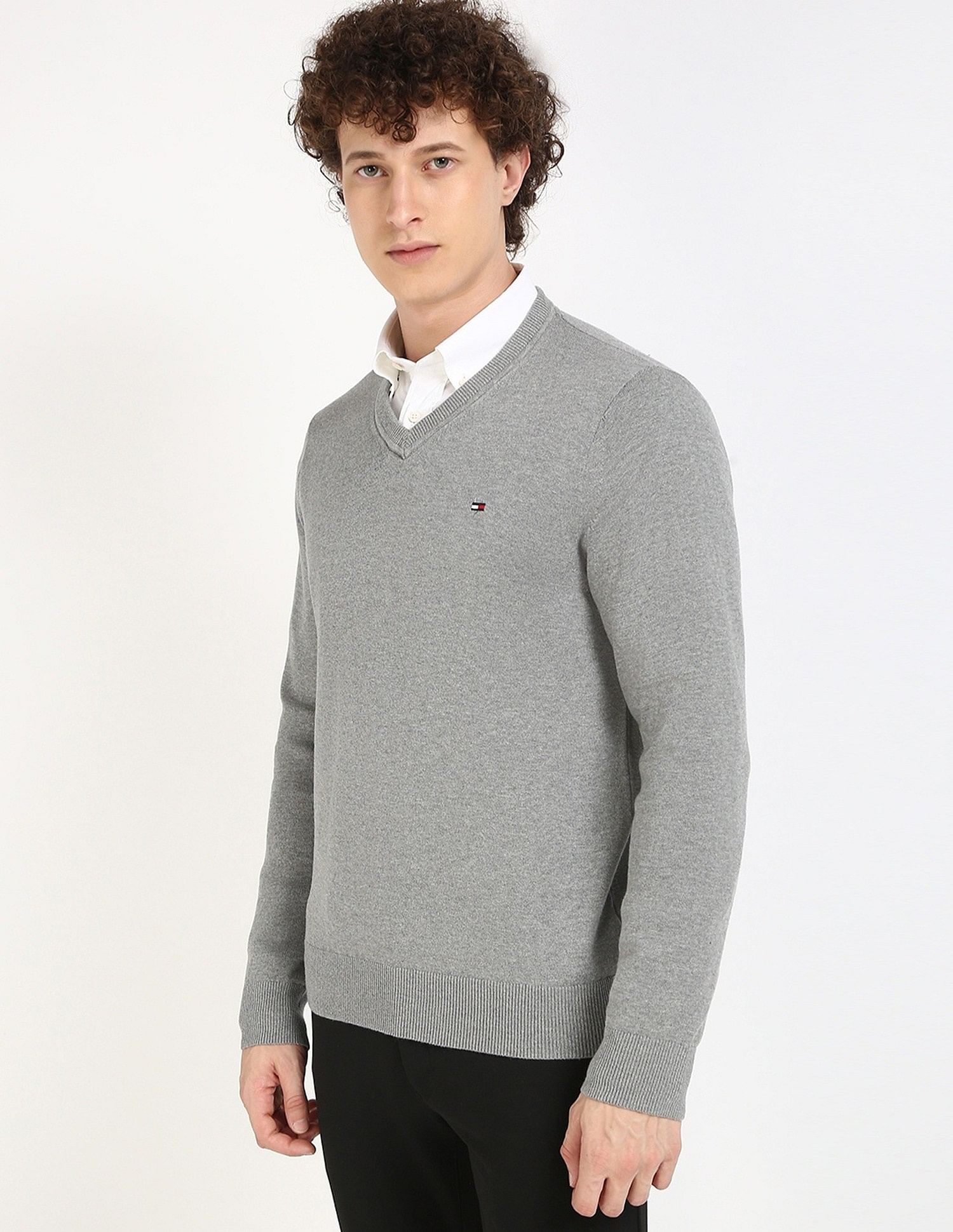 Tommy Hilfiger Solid Regular-Fit Cotton Sweater