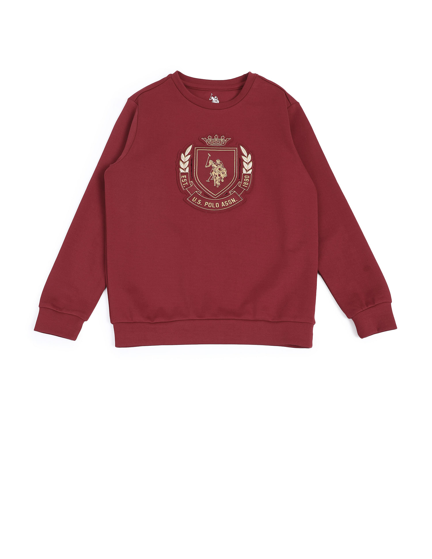 U.S. Polo Assn. Kids Boys Brand Embossed Regular Fit Sweatshirt