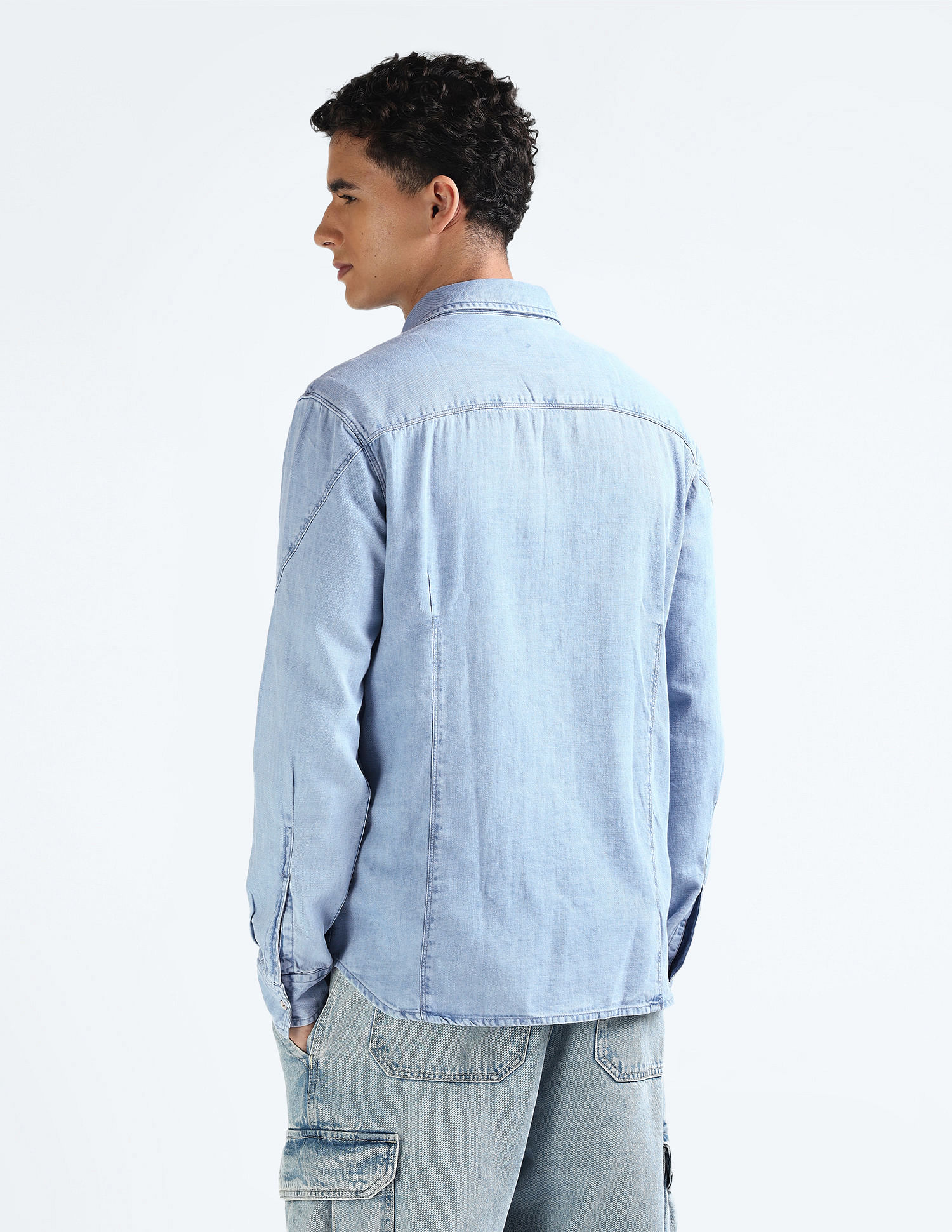 Flying Machine Chambray Weave Cotton Shirt