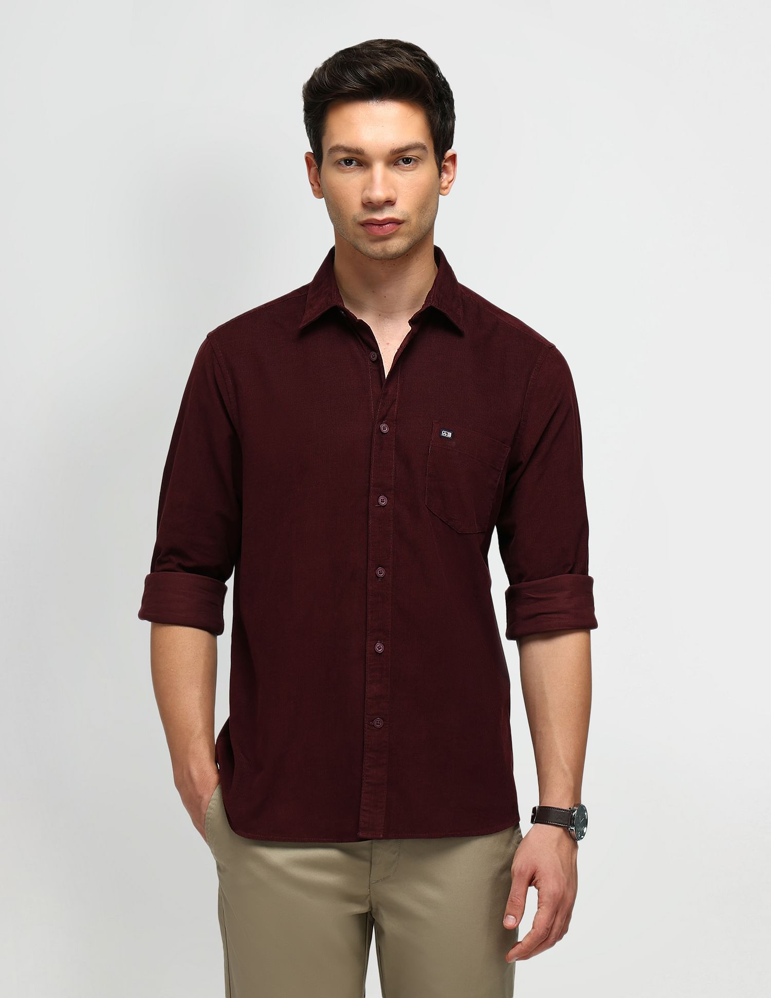 Arrow Sport Tailored Fit Lightweight Corduroy Shirt