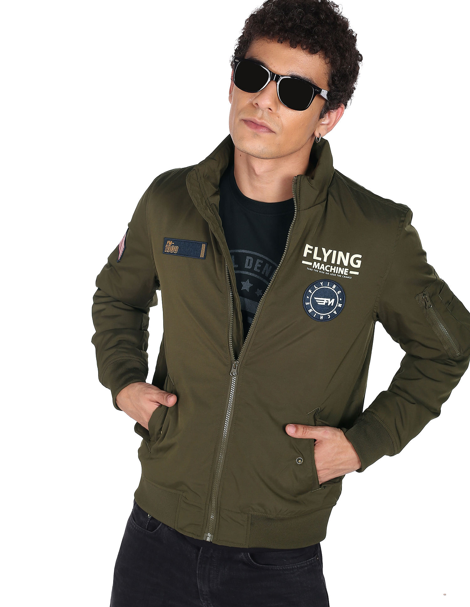 Buy Flying Machine Hooded Solid Bomber Jacket - NNNOW.com-seedfund.vn