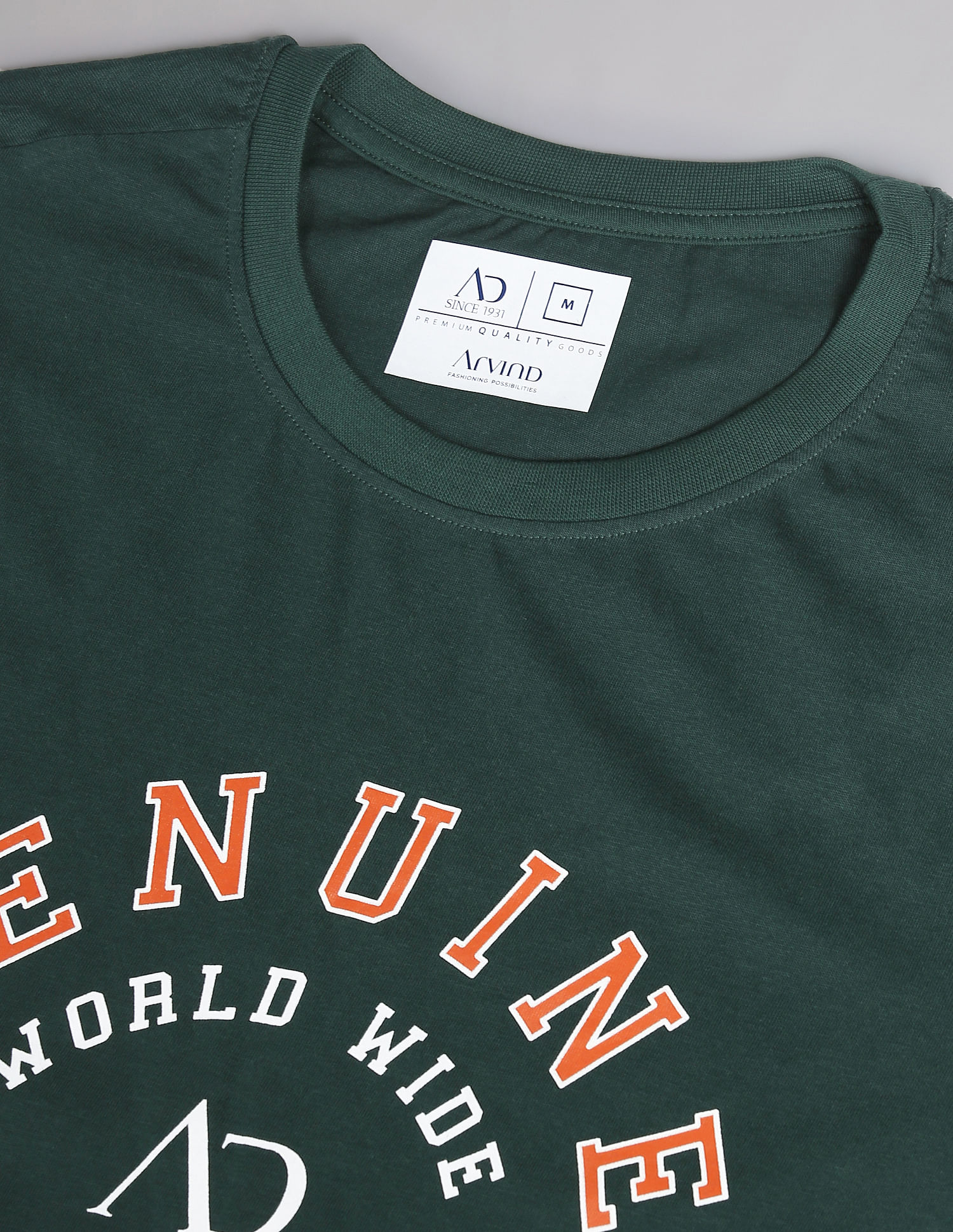 AD by Arvind Crew Neck Graphic Print T-Shirt