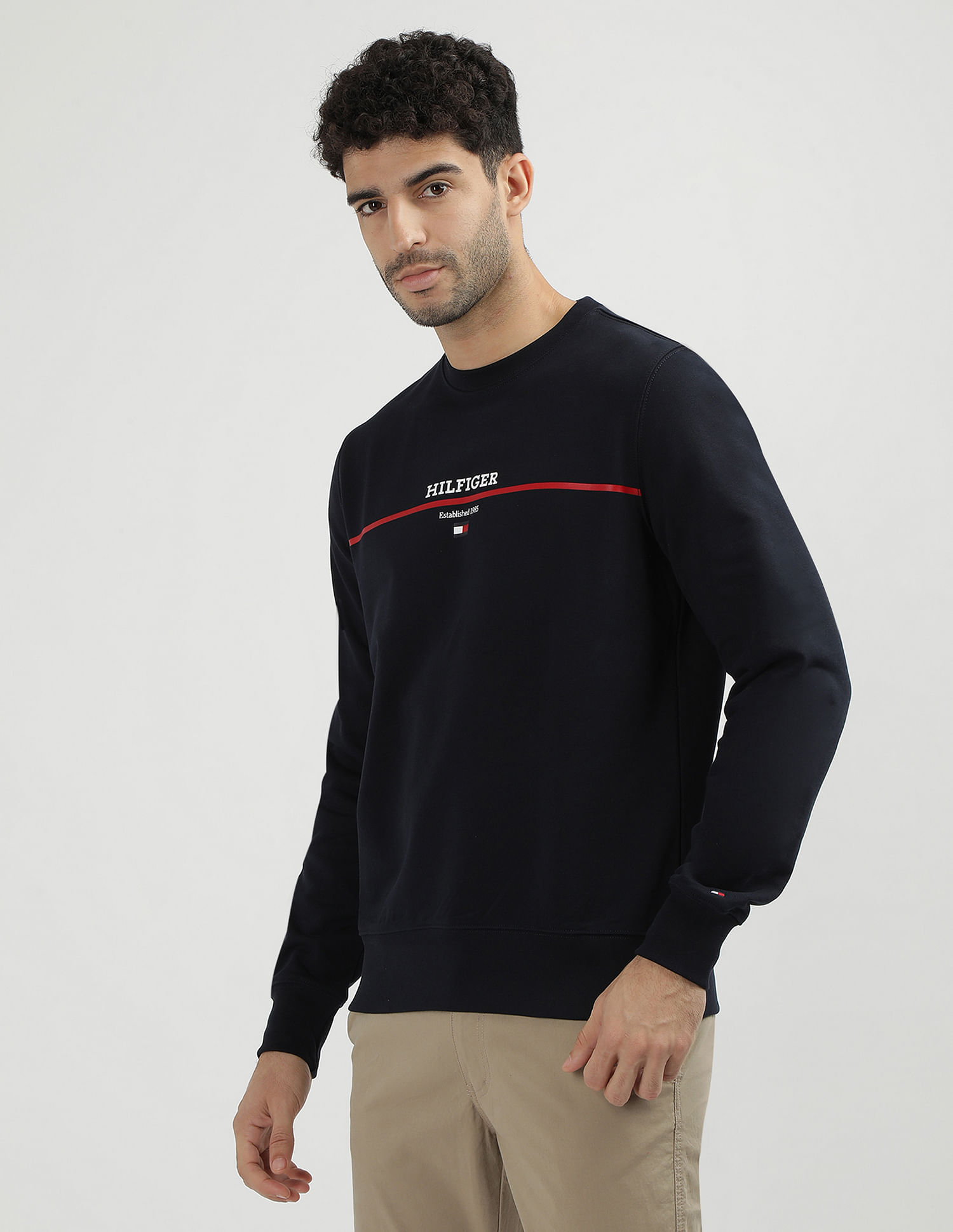 Tommy Hilfiger Crew Neck Brand Print Sweatshirt