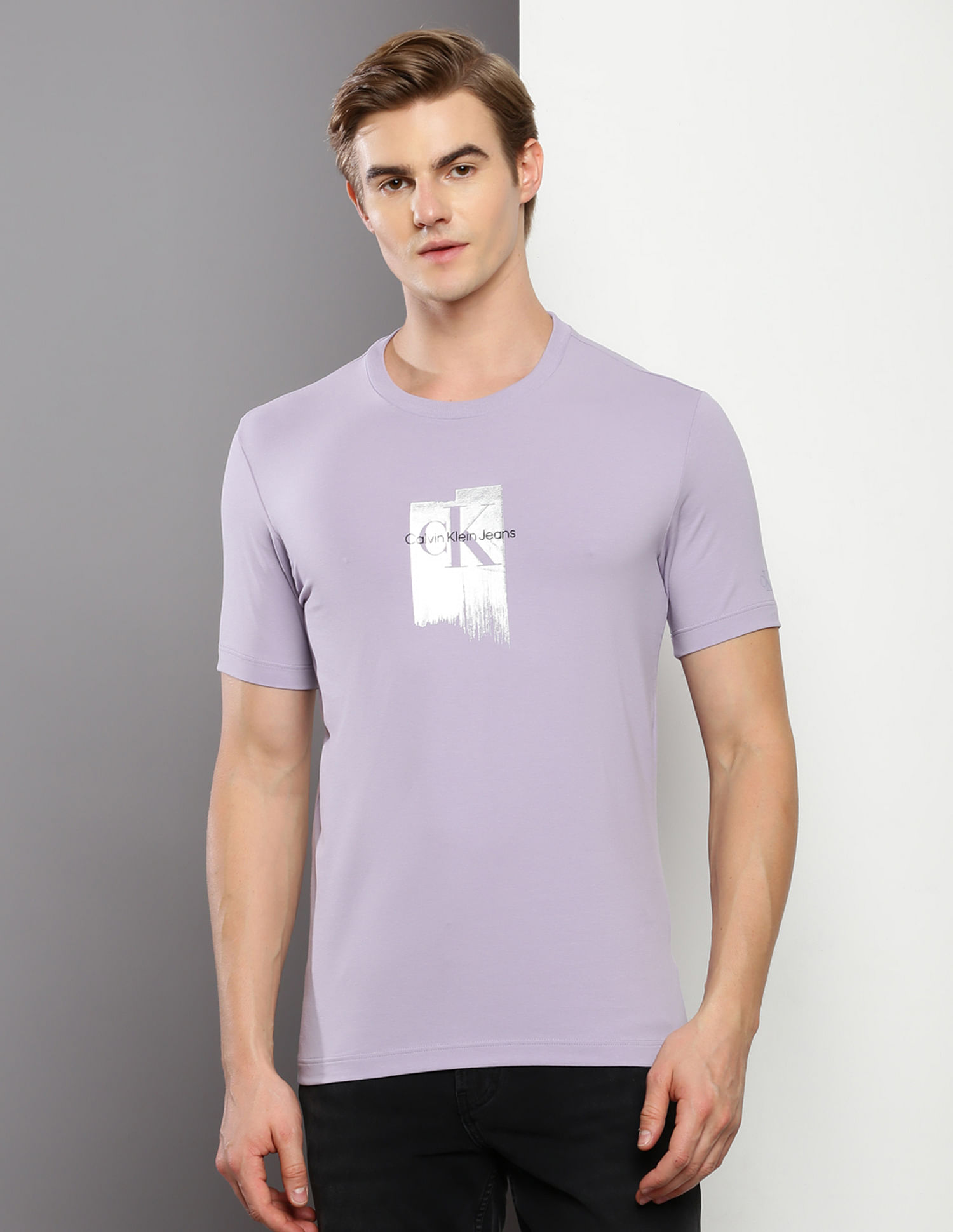 Calvin Klein Foil Brand Print Slim Fit T-Shirt