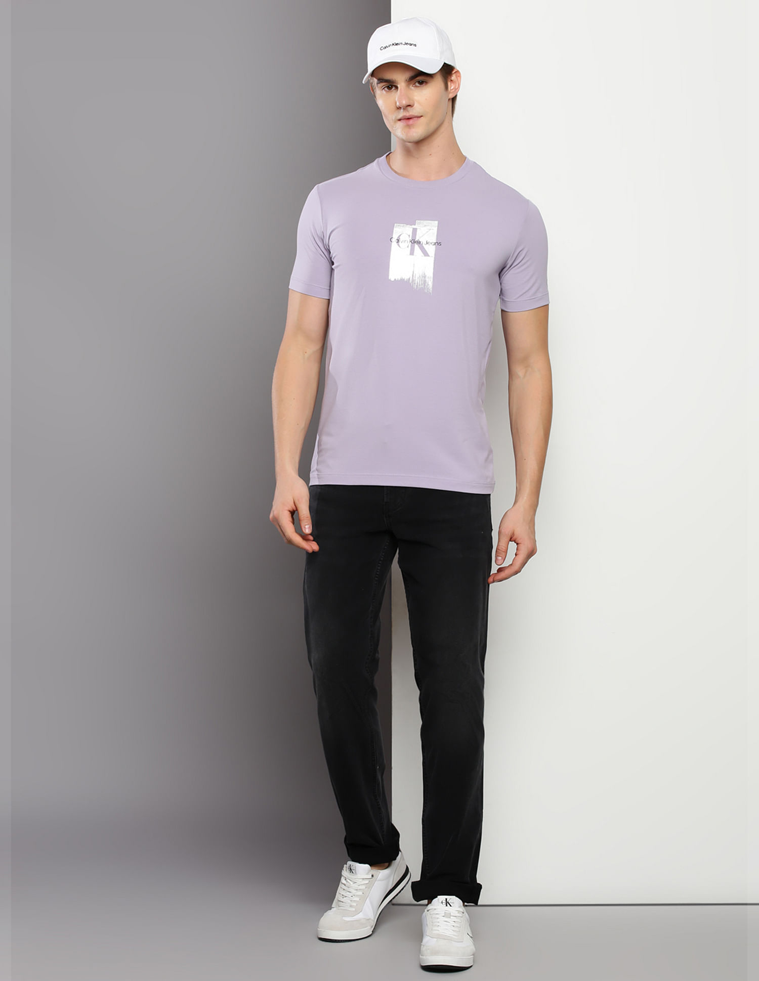Calvin Klein Foil Brand Print Slim Fit T-Shirt
