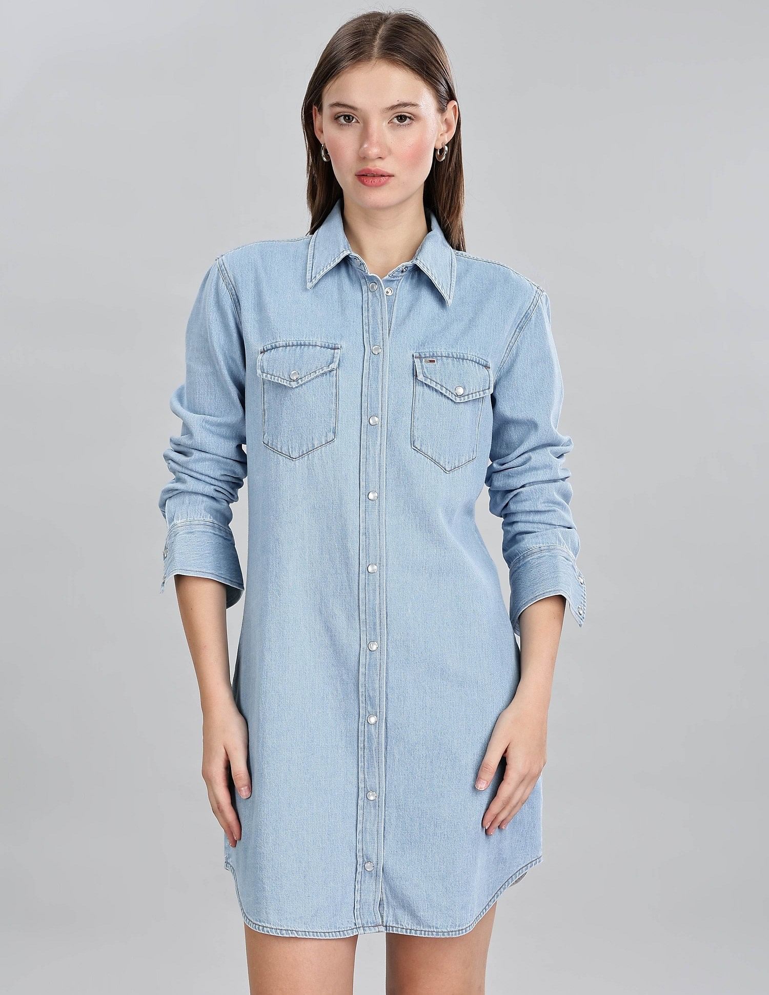Tommy Hilfiger Womens Blue Solid Dresses