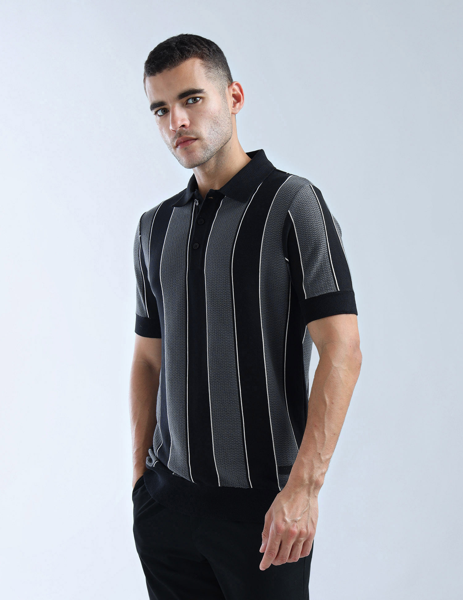 Flying Machine Vertical Striped Essentials Polo Shirt