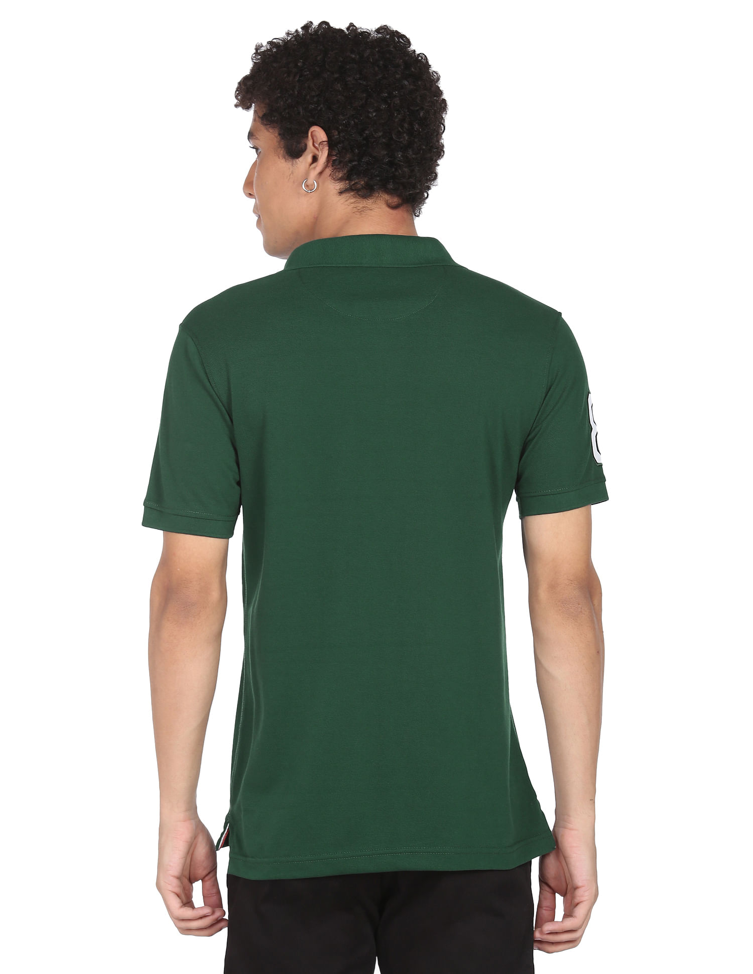 Flying Machine Printed Collar Applique Logo Polo Shirt