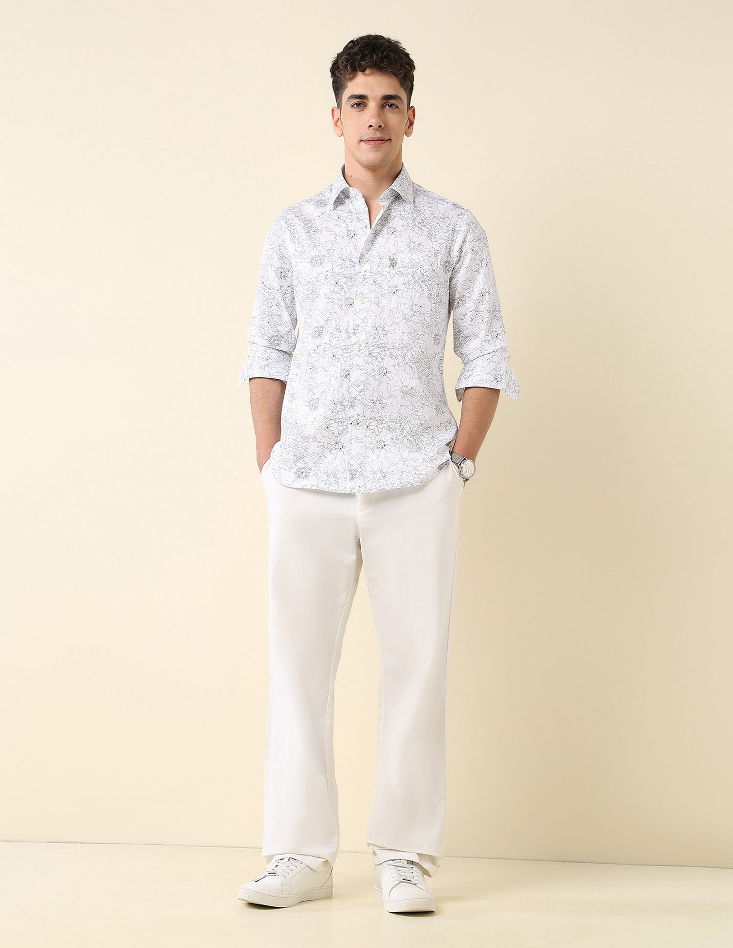 U.S. Polo Assn. Satin Print Full Sleeve Shirt