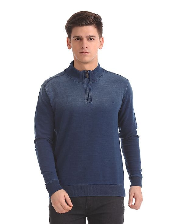 Buy Arrow Sports Stone Wash Half Zip Sweatshirt - NNNOW.com