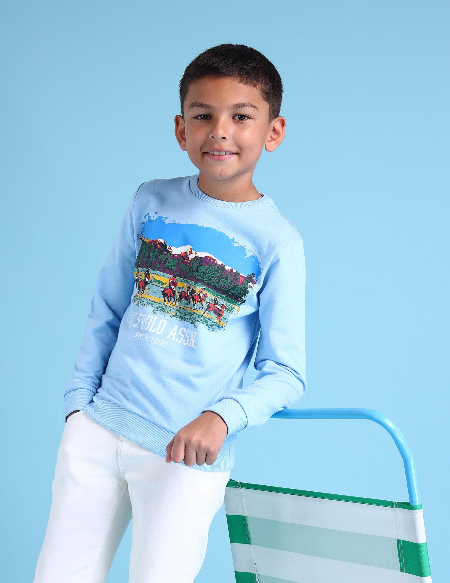 U.S. Polo Assn. Kids Boys Printed Regular Fit Sweatshirt