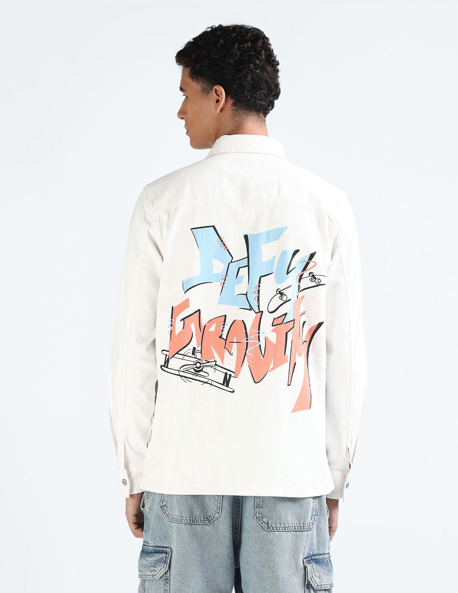 Flying Machine Spread Collar Denim Shirt