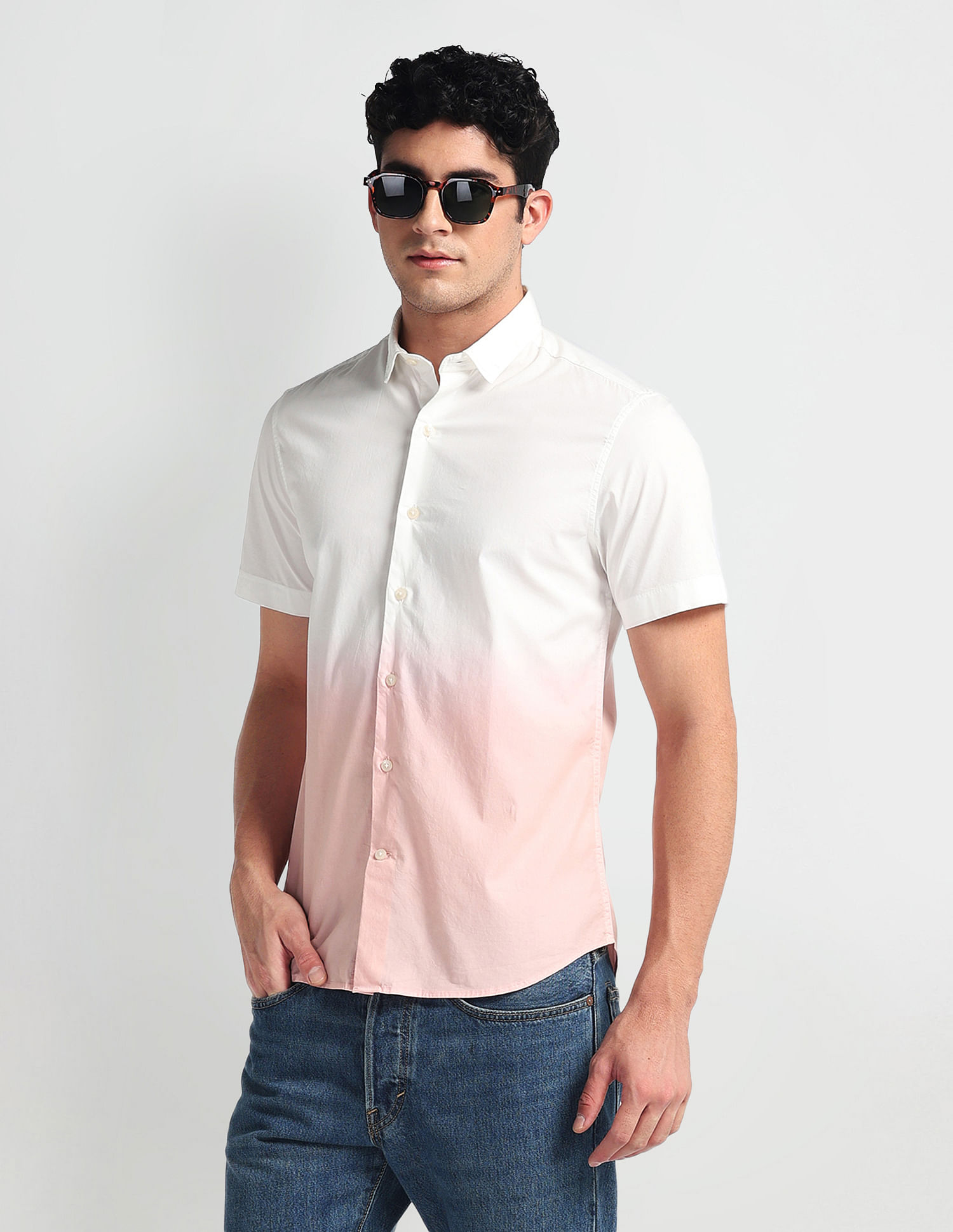 Arrow Sports Short Sleeve Ombre Shirt
