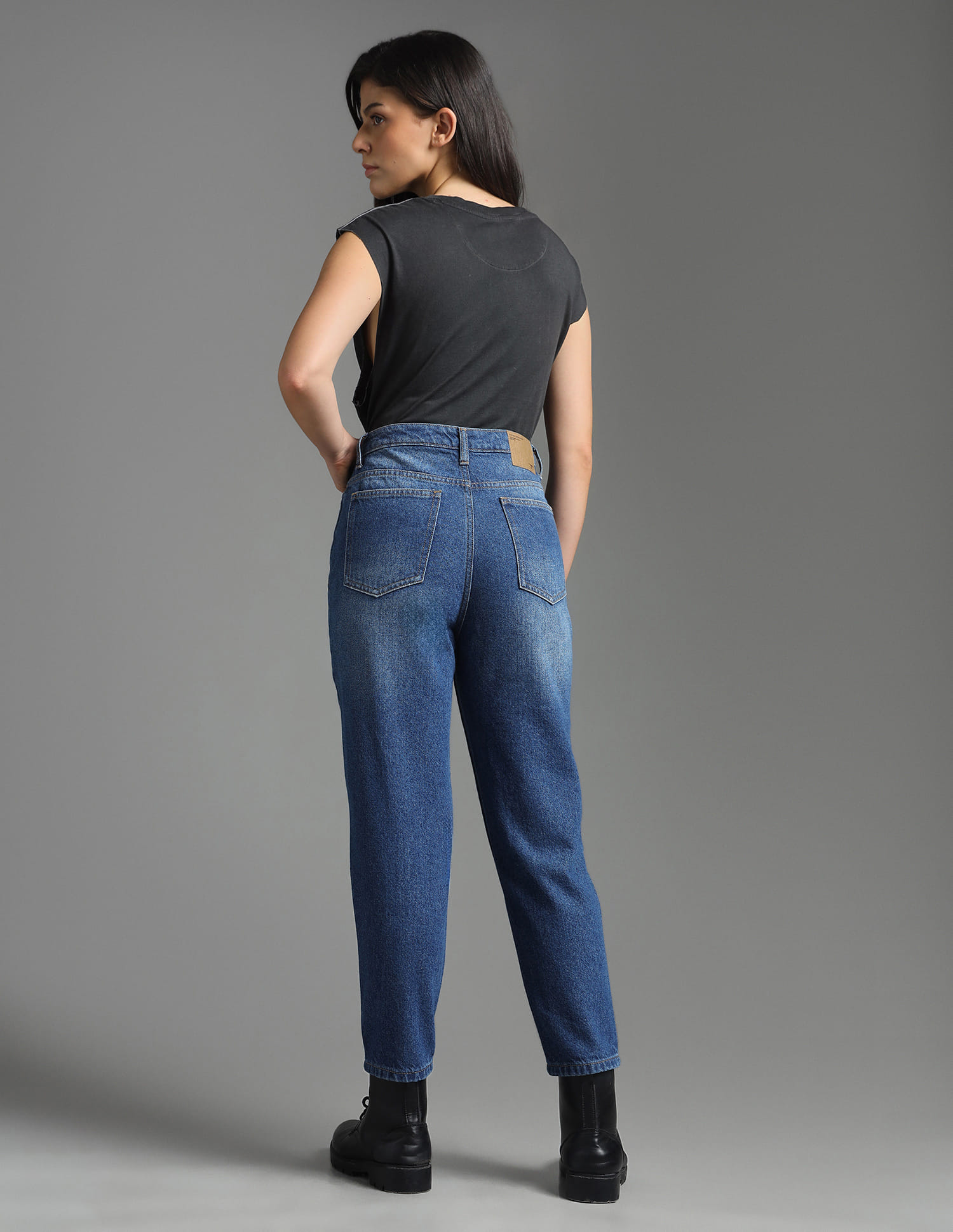 Buy Flying Machine Women High Rise Mom Fit Distressed Jeans