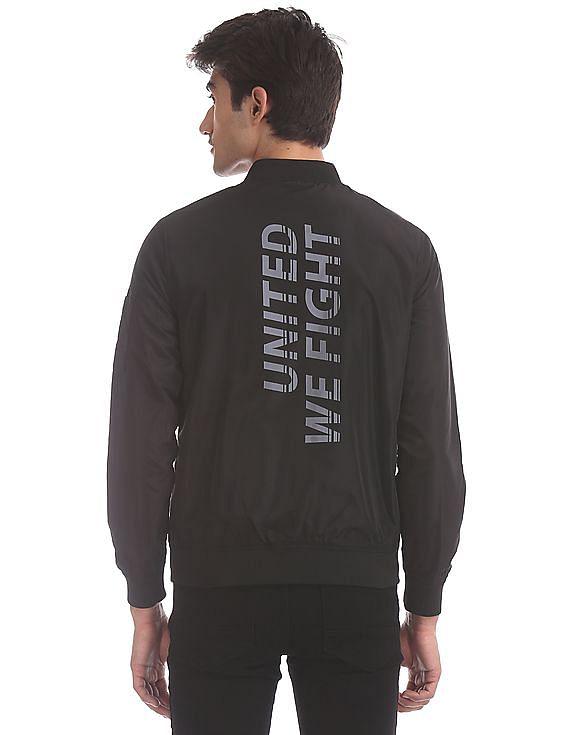 Flying Machine Printed Back Bomber Jacket