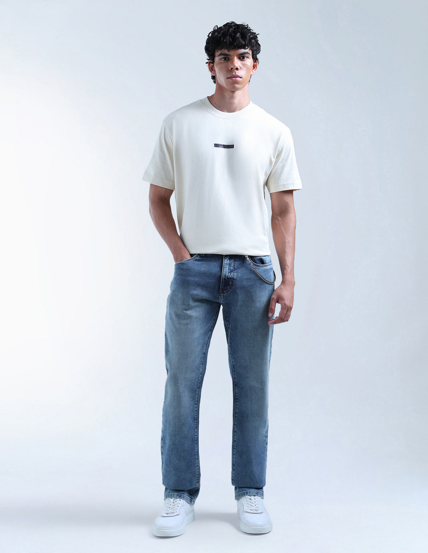 Flying Machine F-Jango Straight Fit Stone Washed Jeans