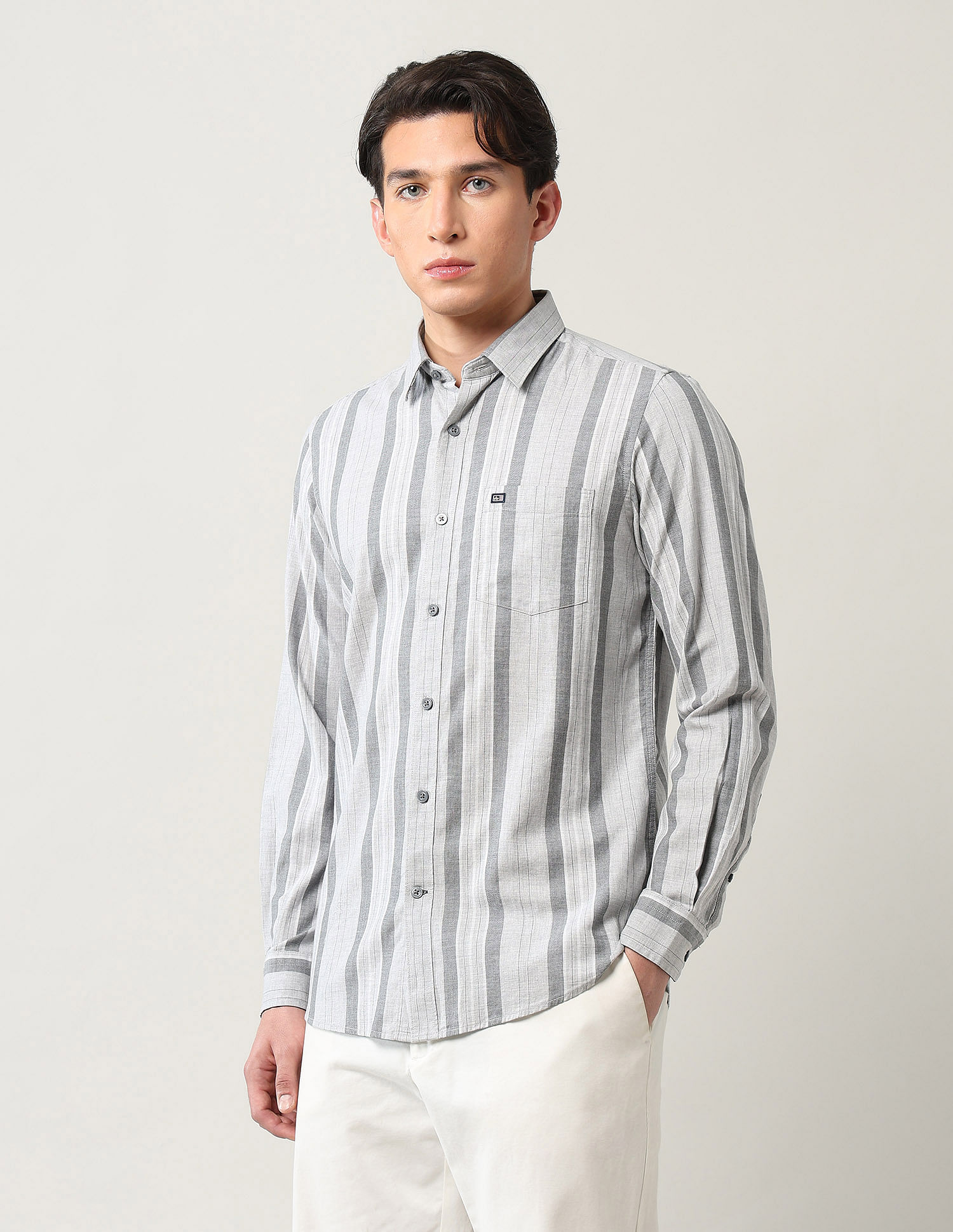 Arrow Sport Pure Cotton Herringbone Shirt