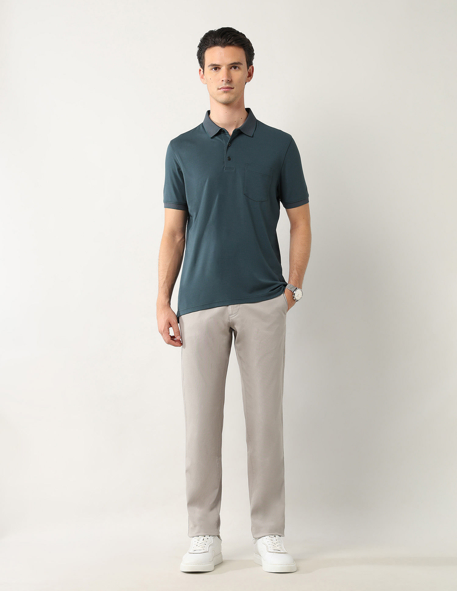 Arrow Solid Regular Fit Polo Shirt