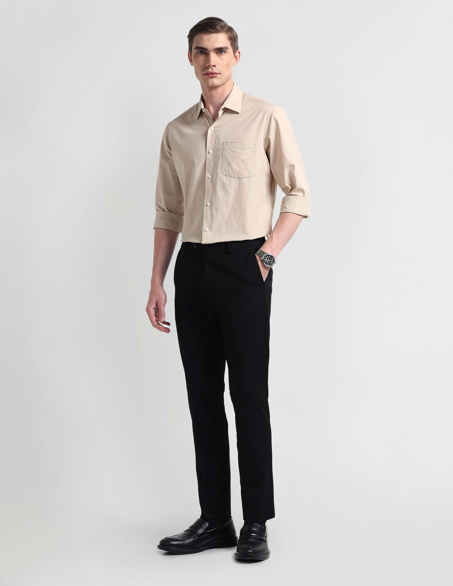 Arrow Bi-Stretch Slim Fit Twill Trousers