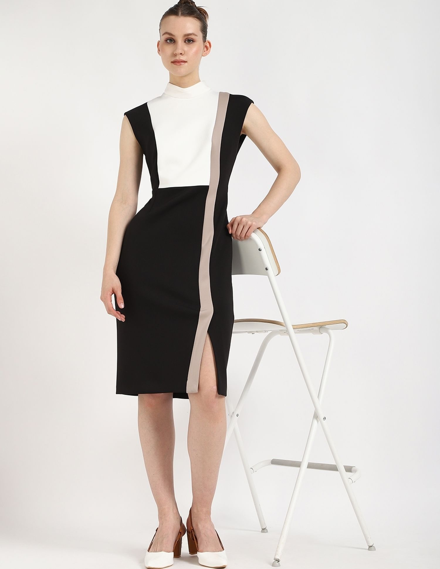 Buy Calvin Klein Jeans Polyester High-Neck Sheath Dress