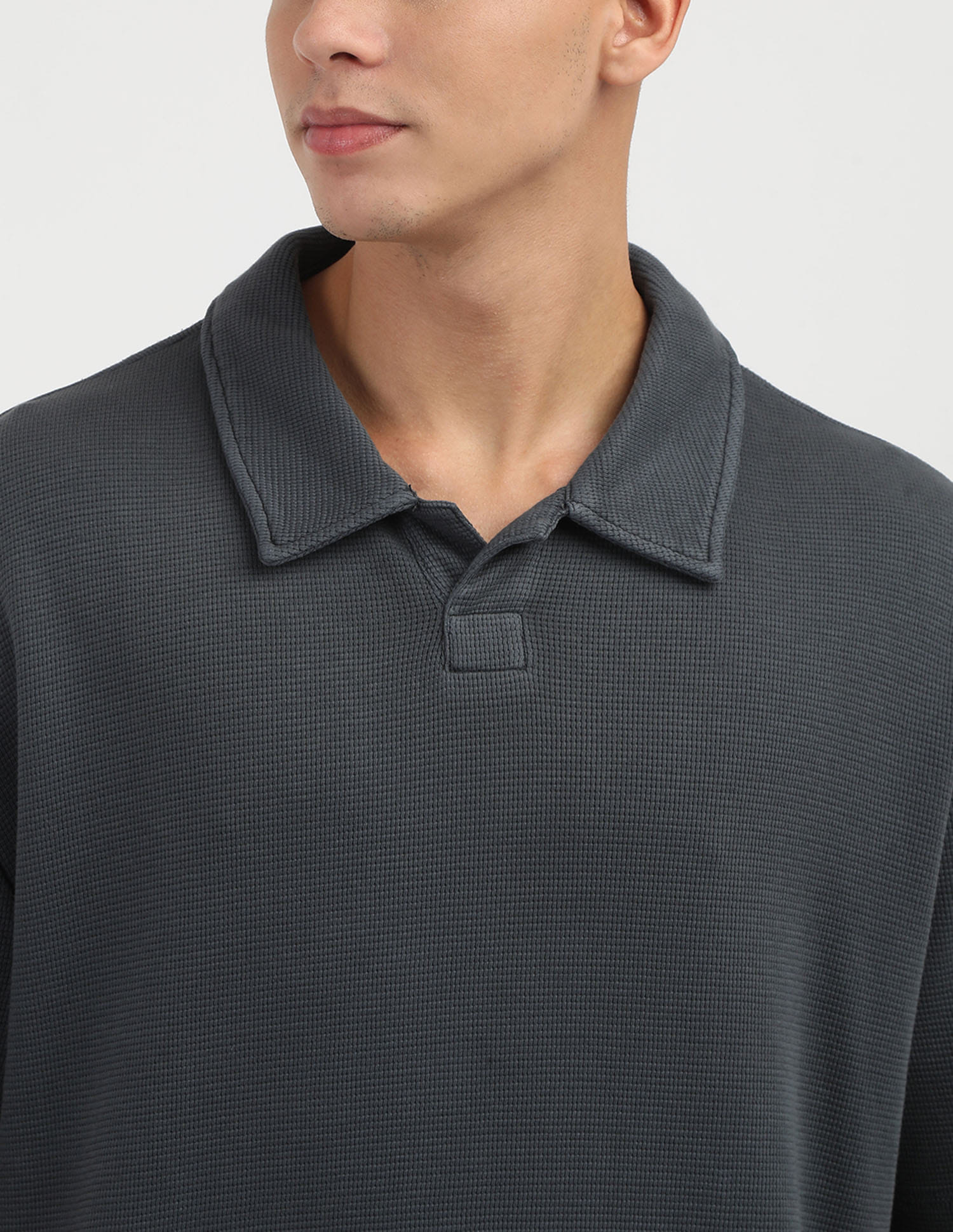 Buy Calvin Klein Waffle Rugby Texture Oversize Polo Shirt - NNNOW.com