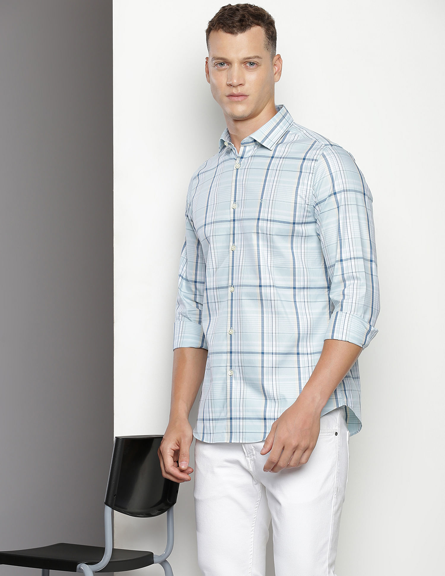 Calvin Klein Cotton Twill Plaid Shirt