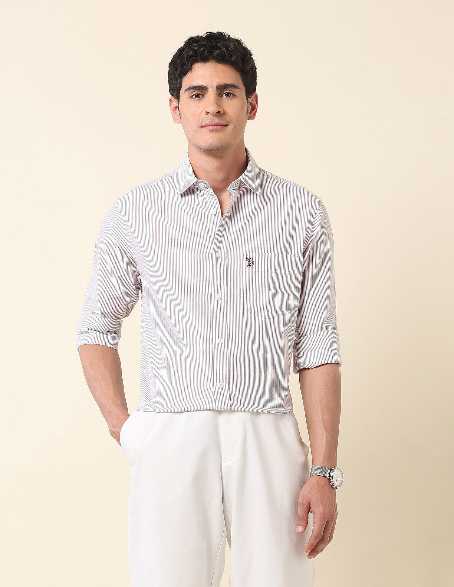 U.S. Polo Assn. Vertical Striped Pure Cotton Shirt