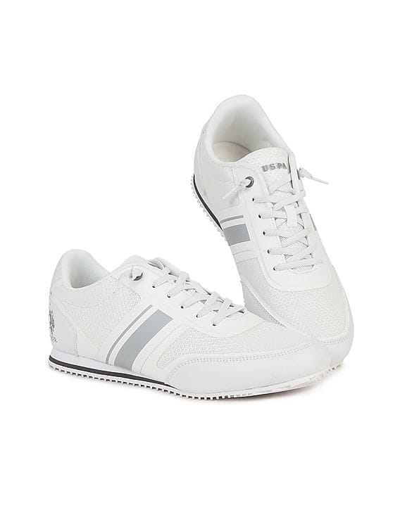 white round toe trainers