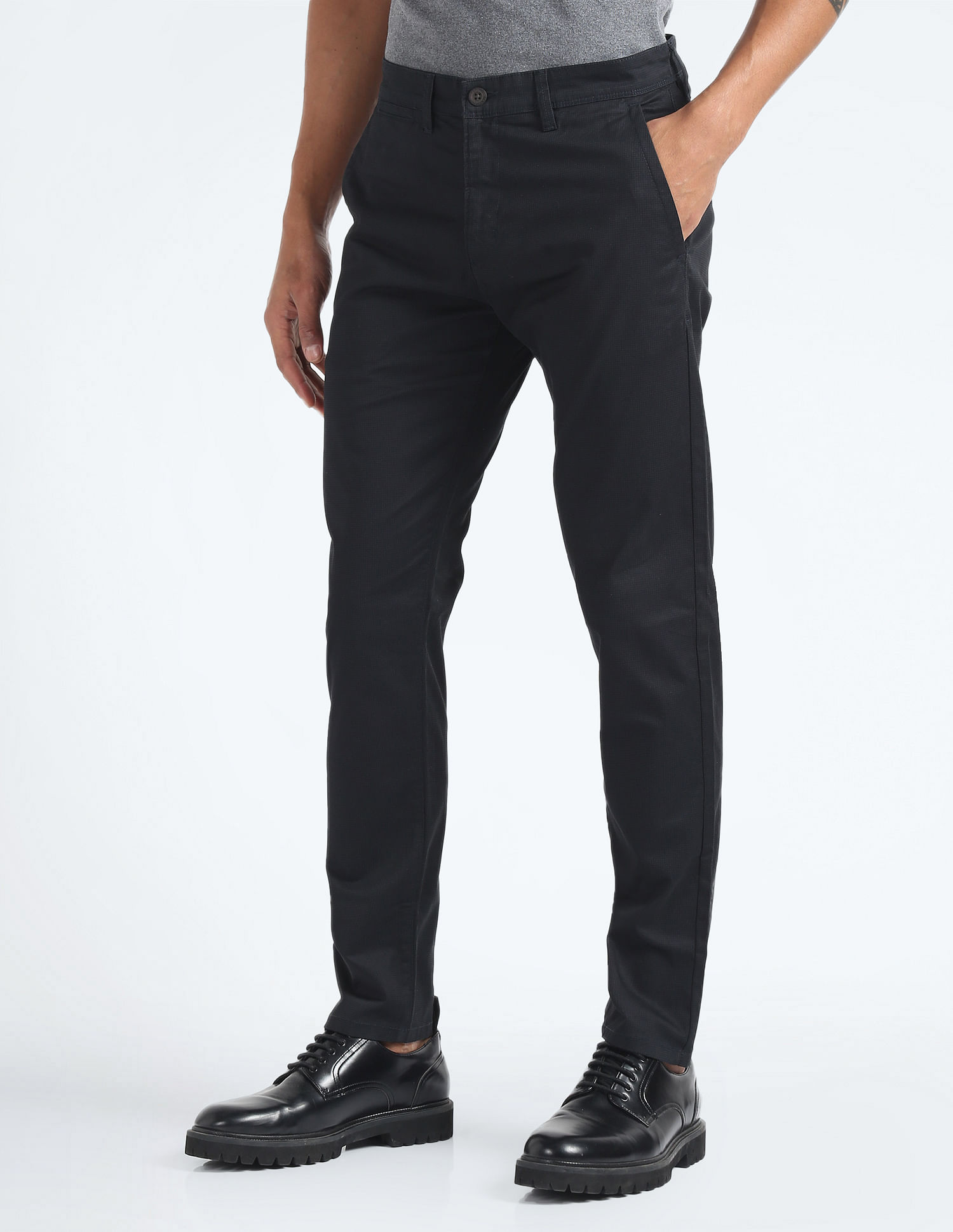 Flying Machine Super Slim Printed Twill Trousers