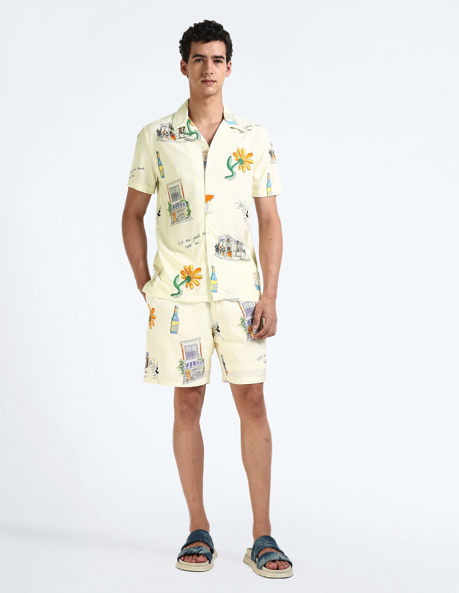 Flying Machine Cuban Collar Graphic Shirt