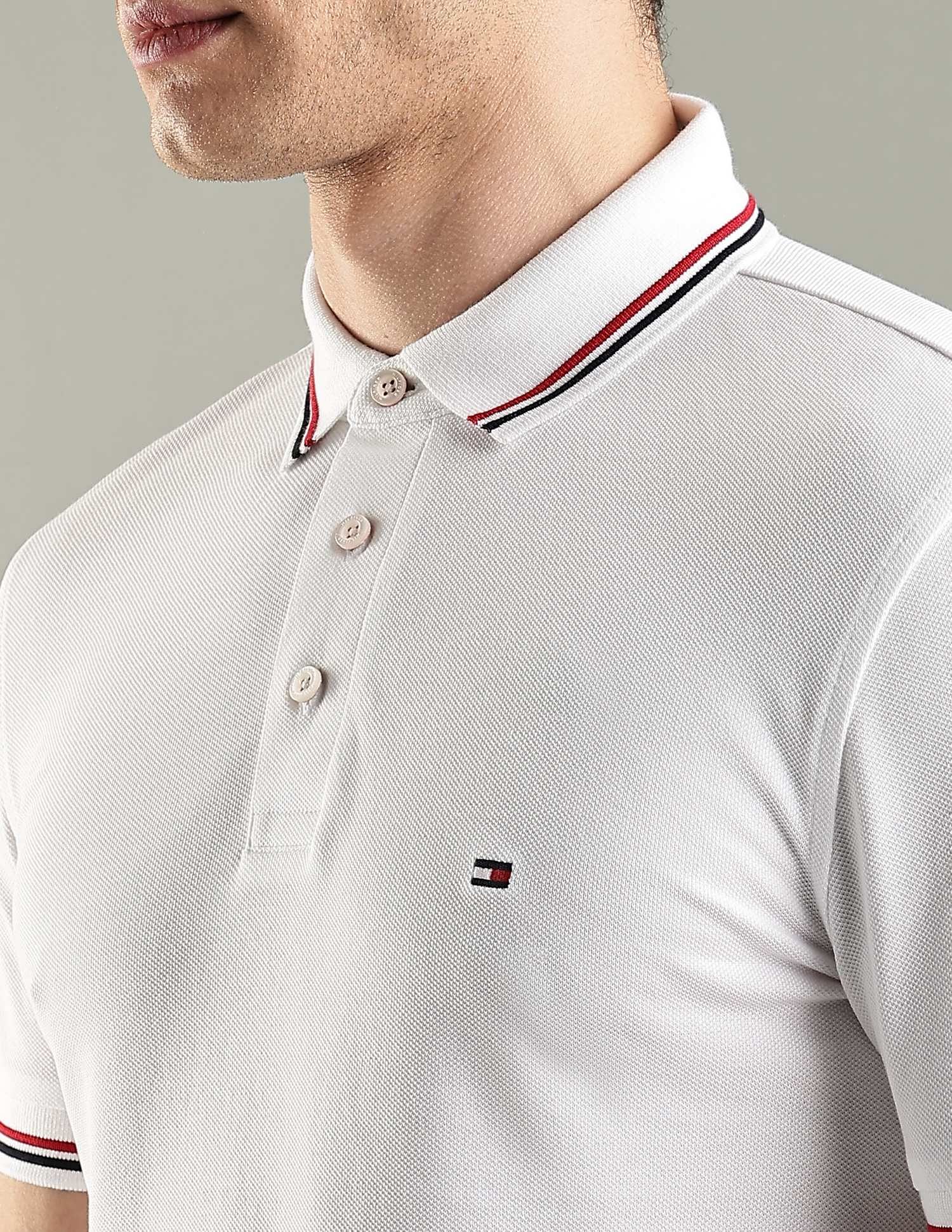Tommy Hilfiger Solid Slim-Fit Cotton Polo T-Shirt